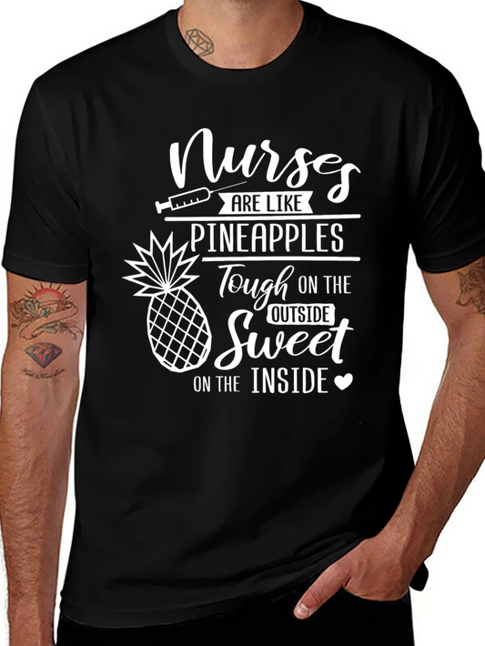 Nurses Pineapples Graphic T-Shirt