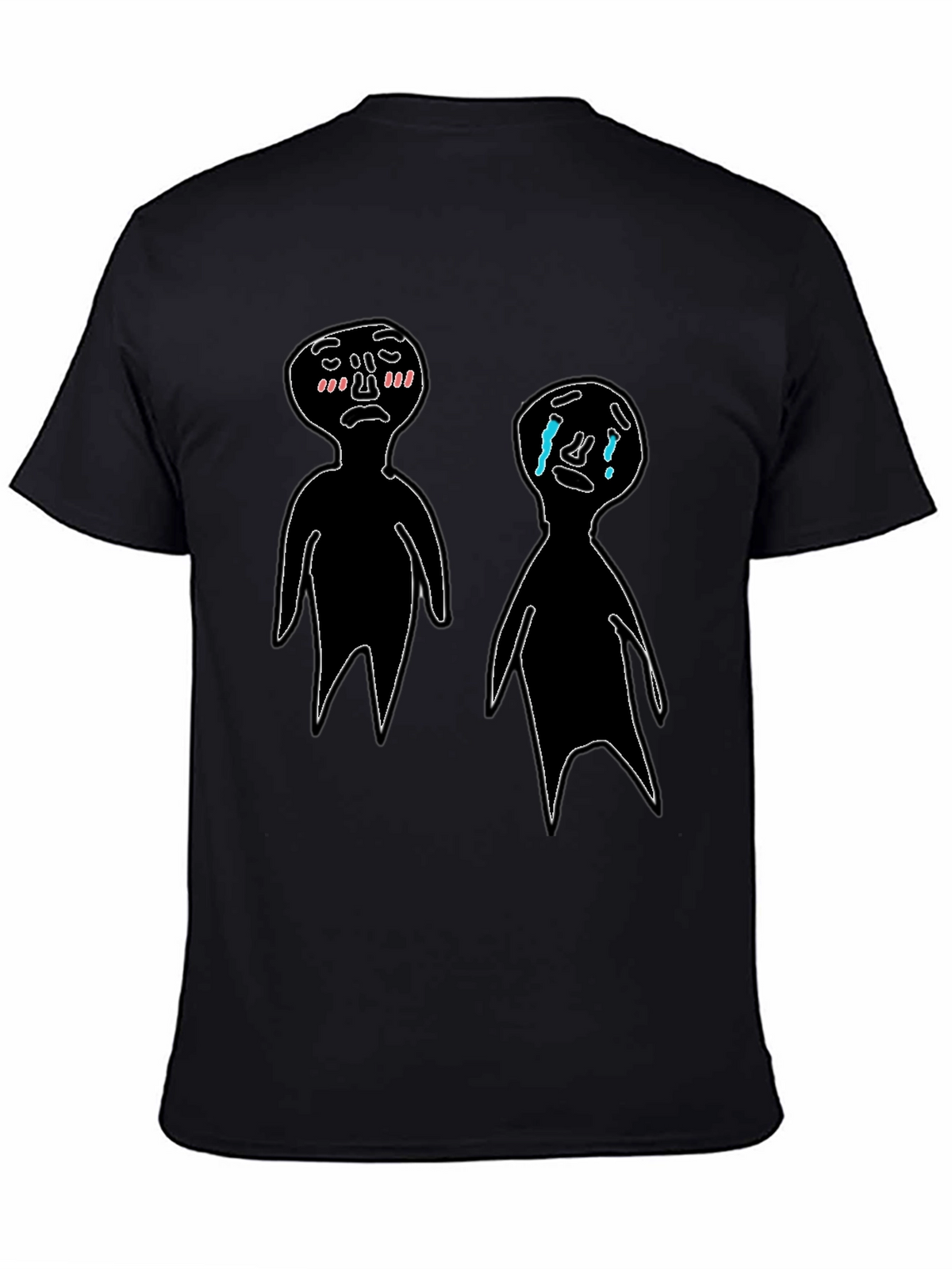 Emotional Doodles Graphic Tee - Black Cotton T-Shirt