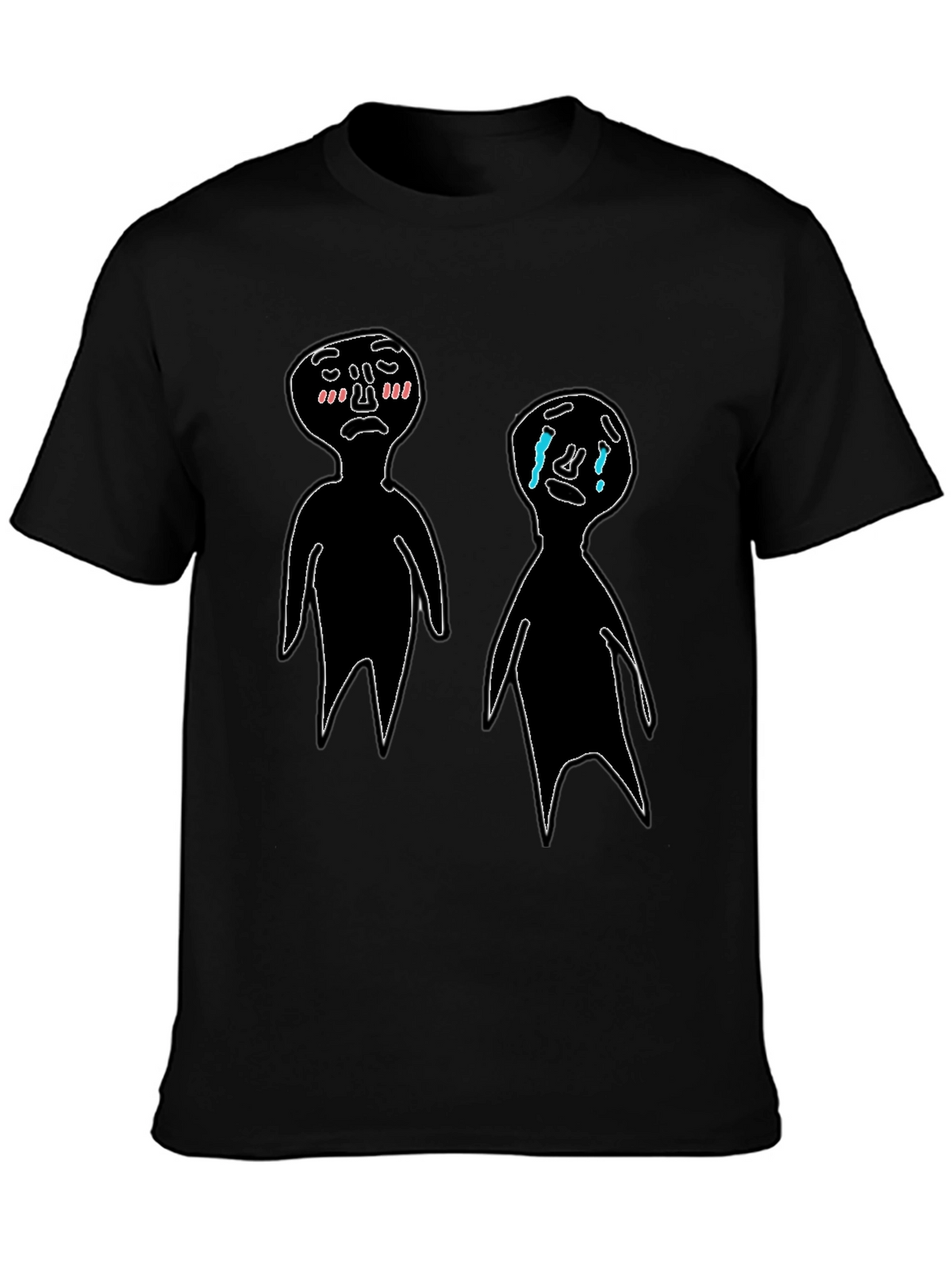 Emotional Doodles Graphic Tee - Black Cotton T-Shirt