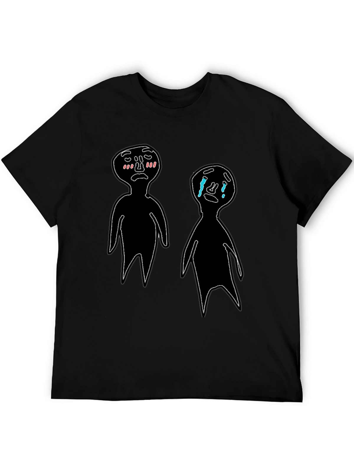 Emotional Doodles Graphic Tee - Black Cotton T-Shirt