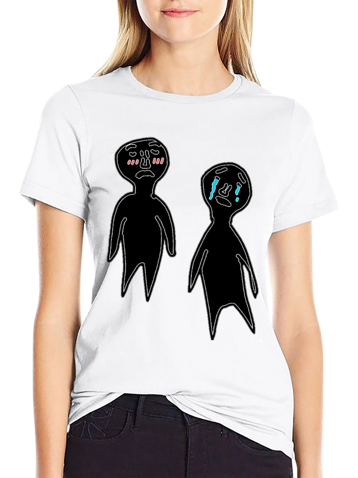Emotional Doodles Graphic Tee - Black Cotton T-Shirt