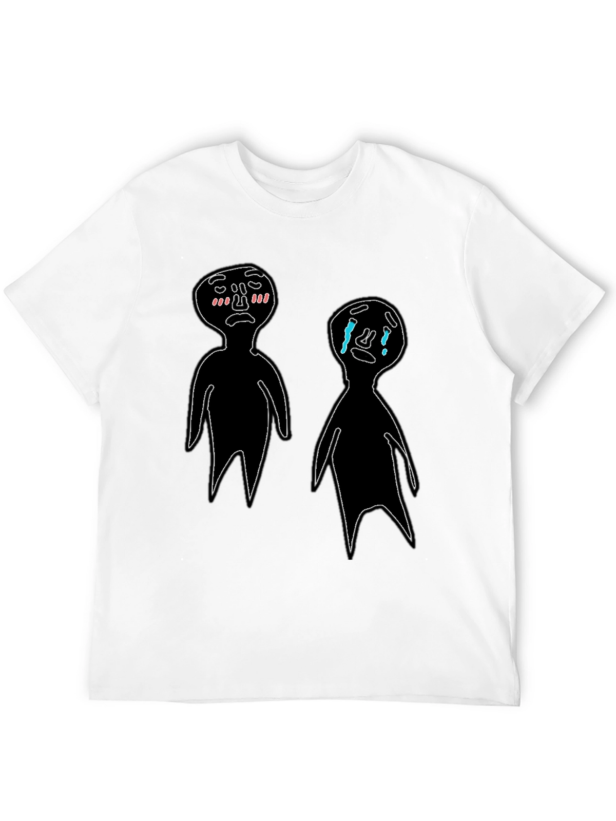 Emotional Doodles Graphic Tee - Black Cotton T-Shirt