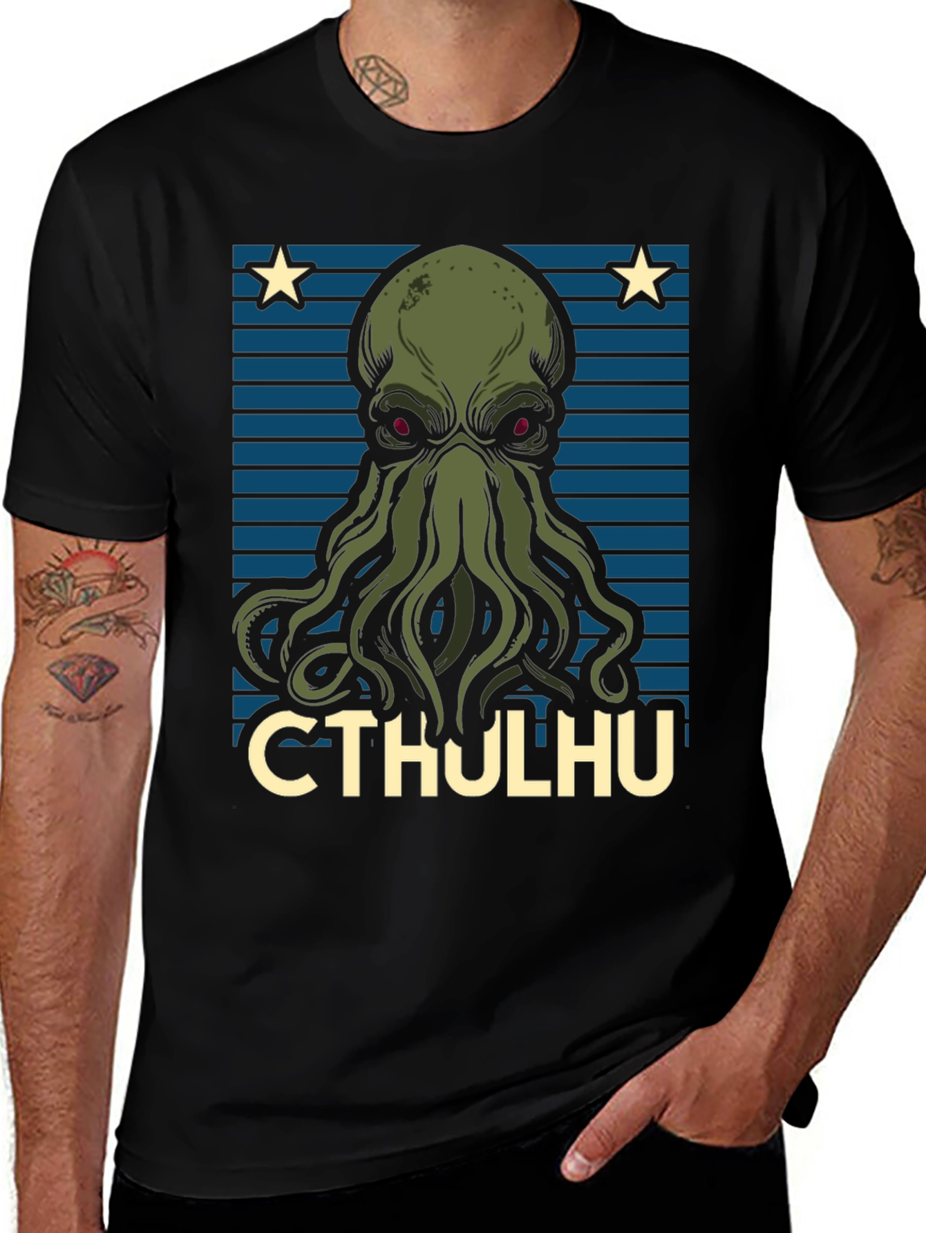 Cthulhu Graphic T-Shirt - Mens Black Tee
