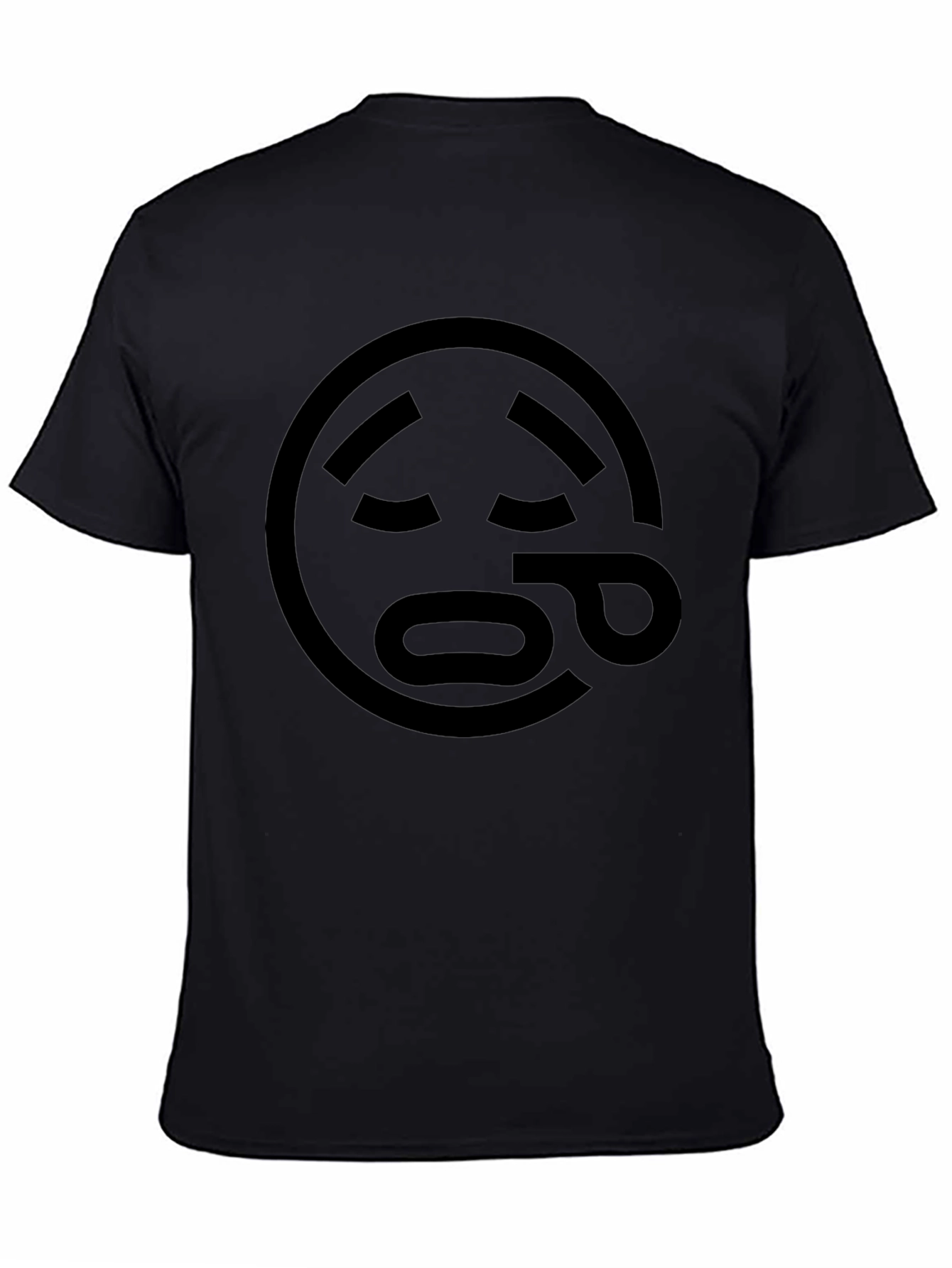 Sad Emoji Graphic Black T-Shirt