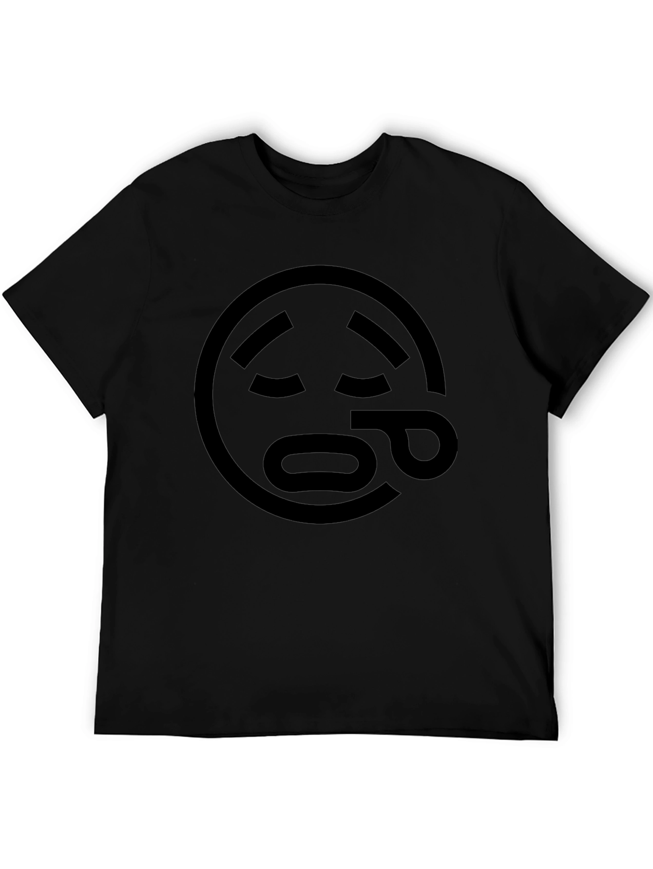 Sad Emoji Graphic Black T-Shirt