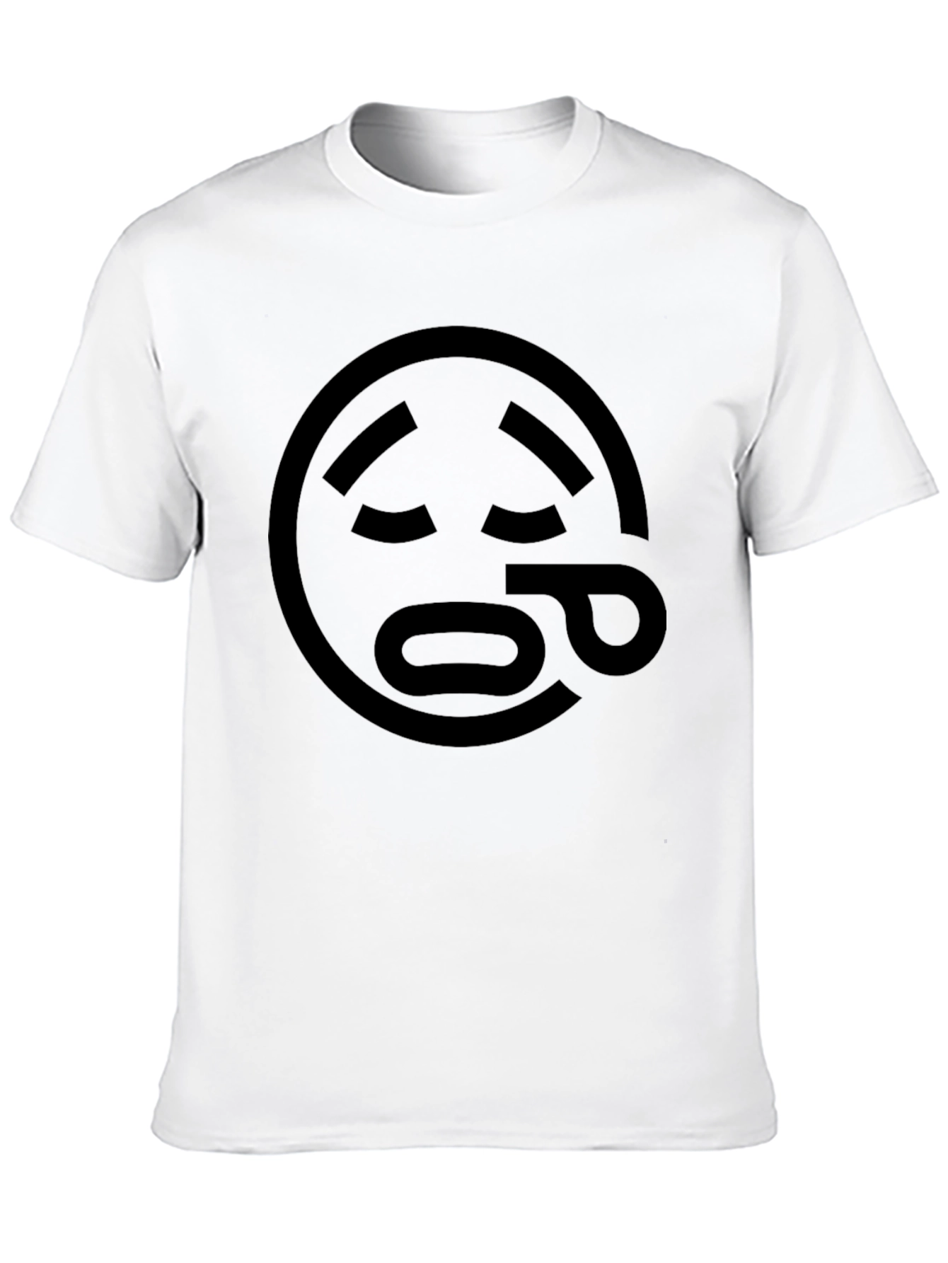Sad Emoji Graphic Black T-Shirt