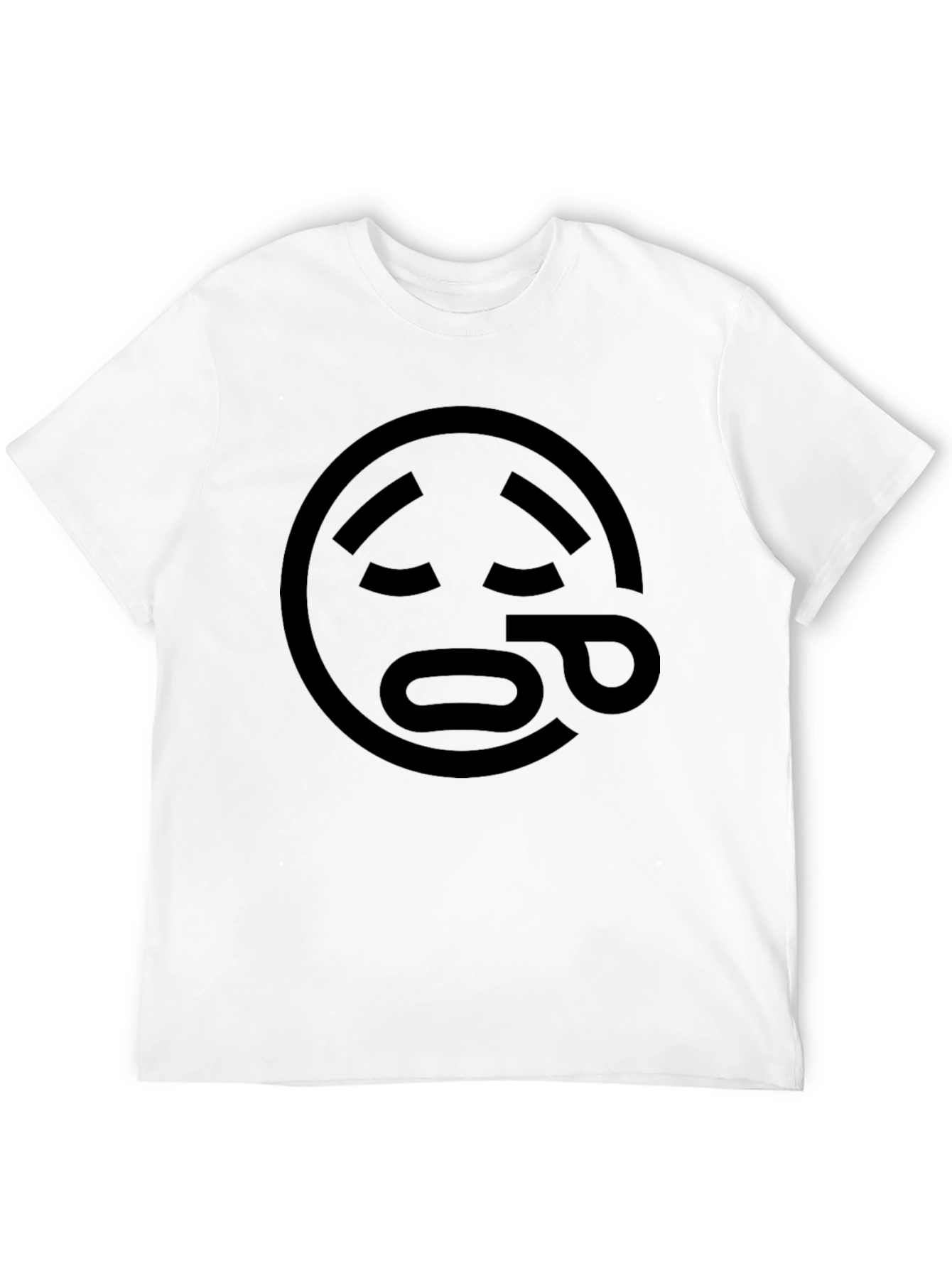 Sad Emoji Graphic Black T-Shirt