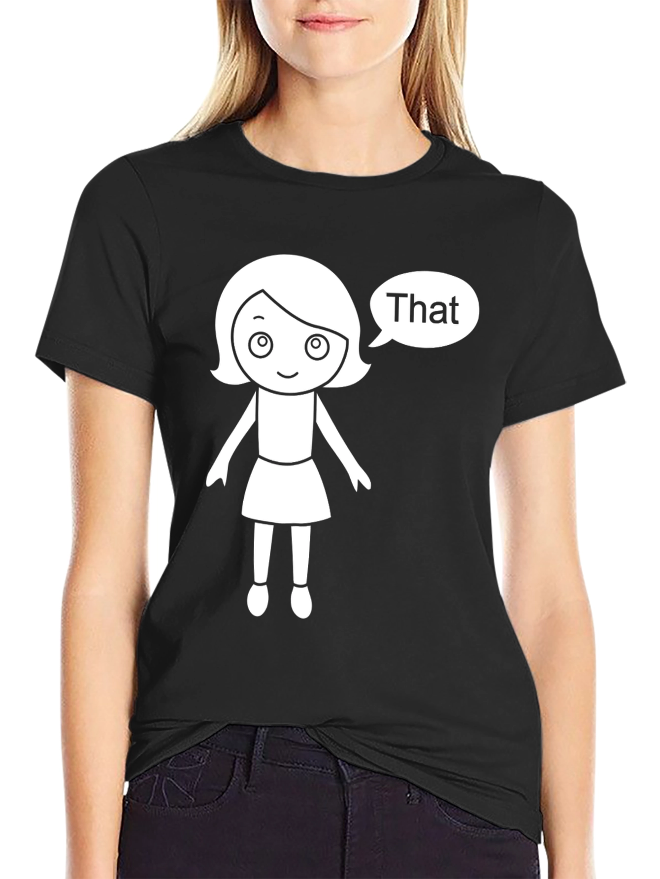 That Girl Black T-Shirt - Funny Cartoon Tee