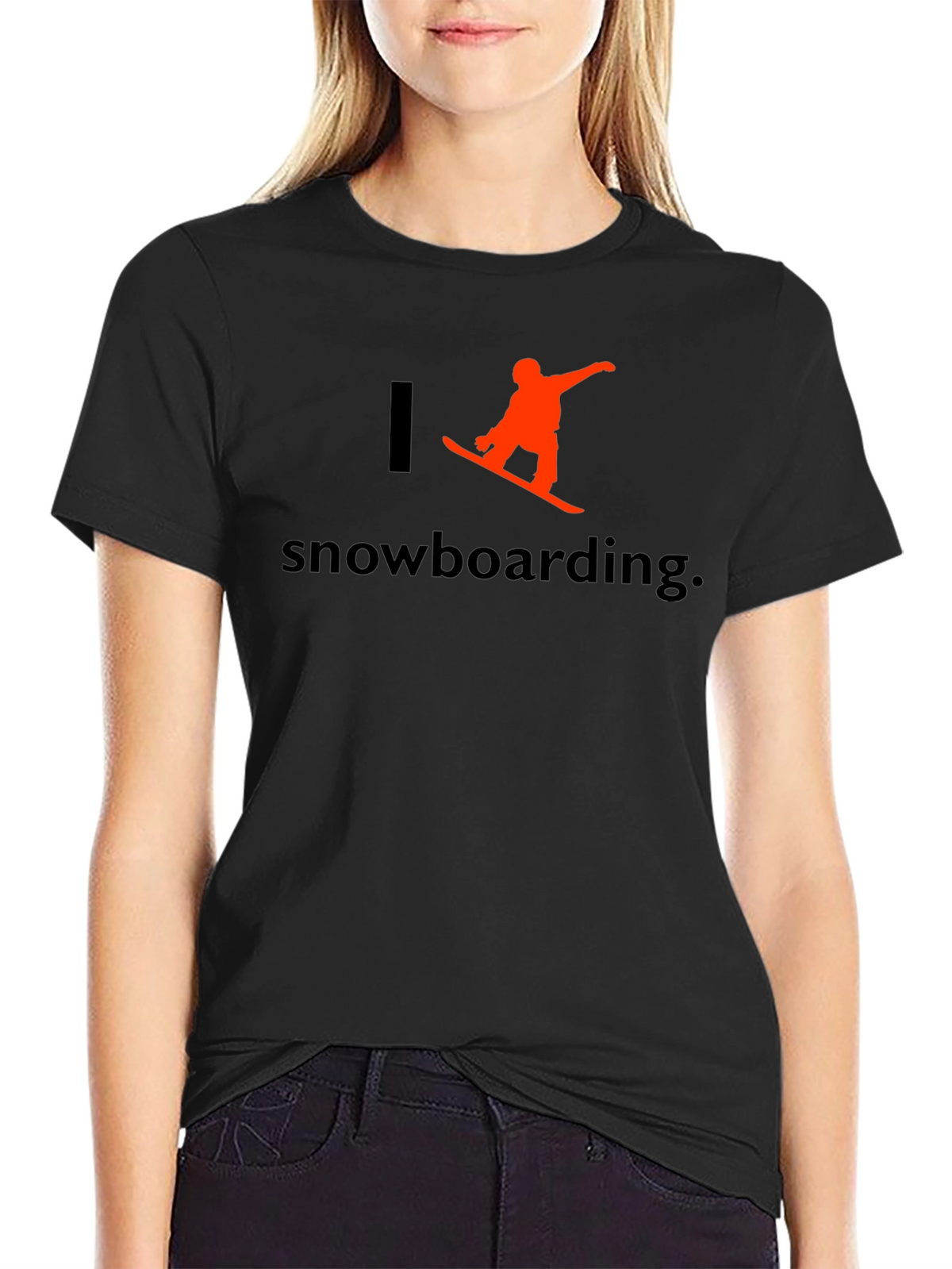 I Love Snowboarding T-Shirt - Black