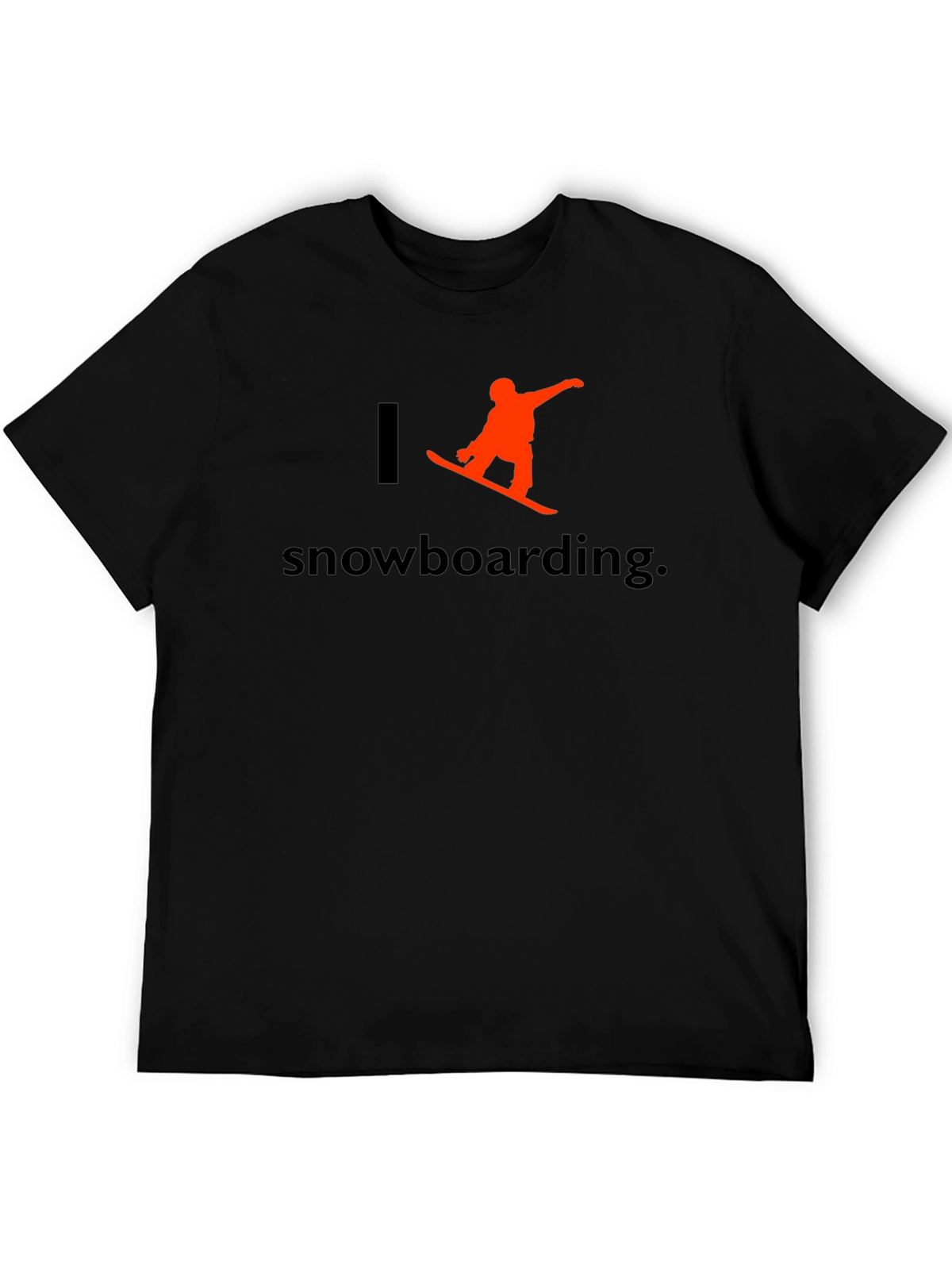 I Love Snowboarding T-Shirt - Black