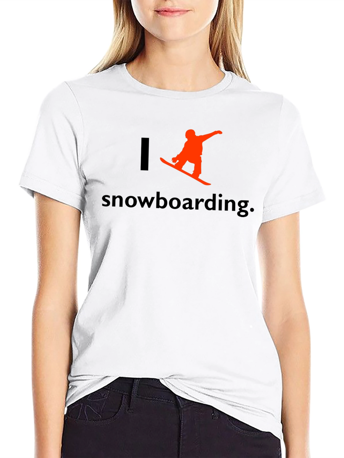 I Love Snowboarding T-Shirt - Black