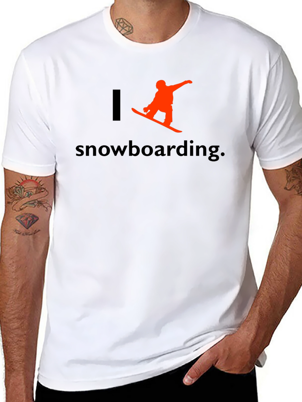 I Love Snowboarding T-Shirt - Black