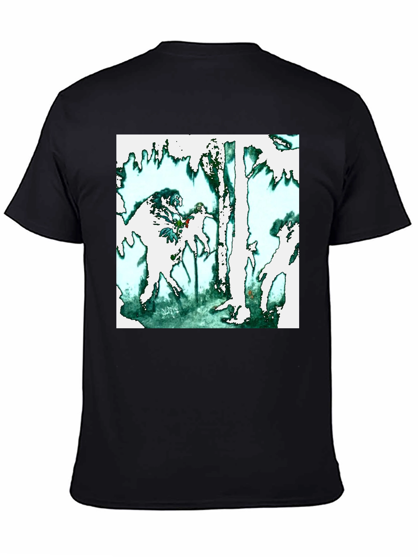 Abstract Forest Graphic Black T-Shirt