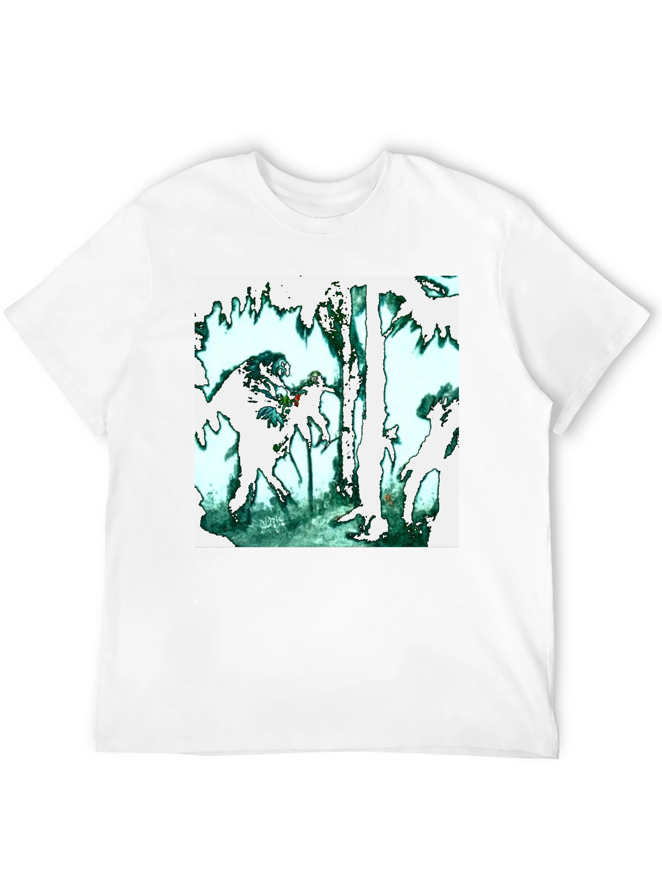 Abstract Forest Graphic Black T-Shirt