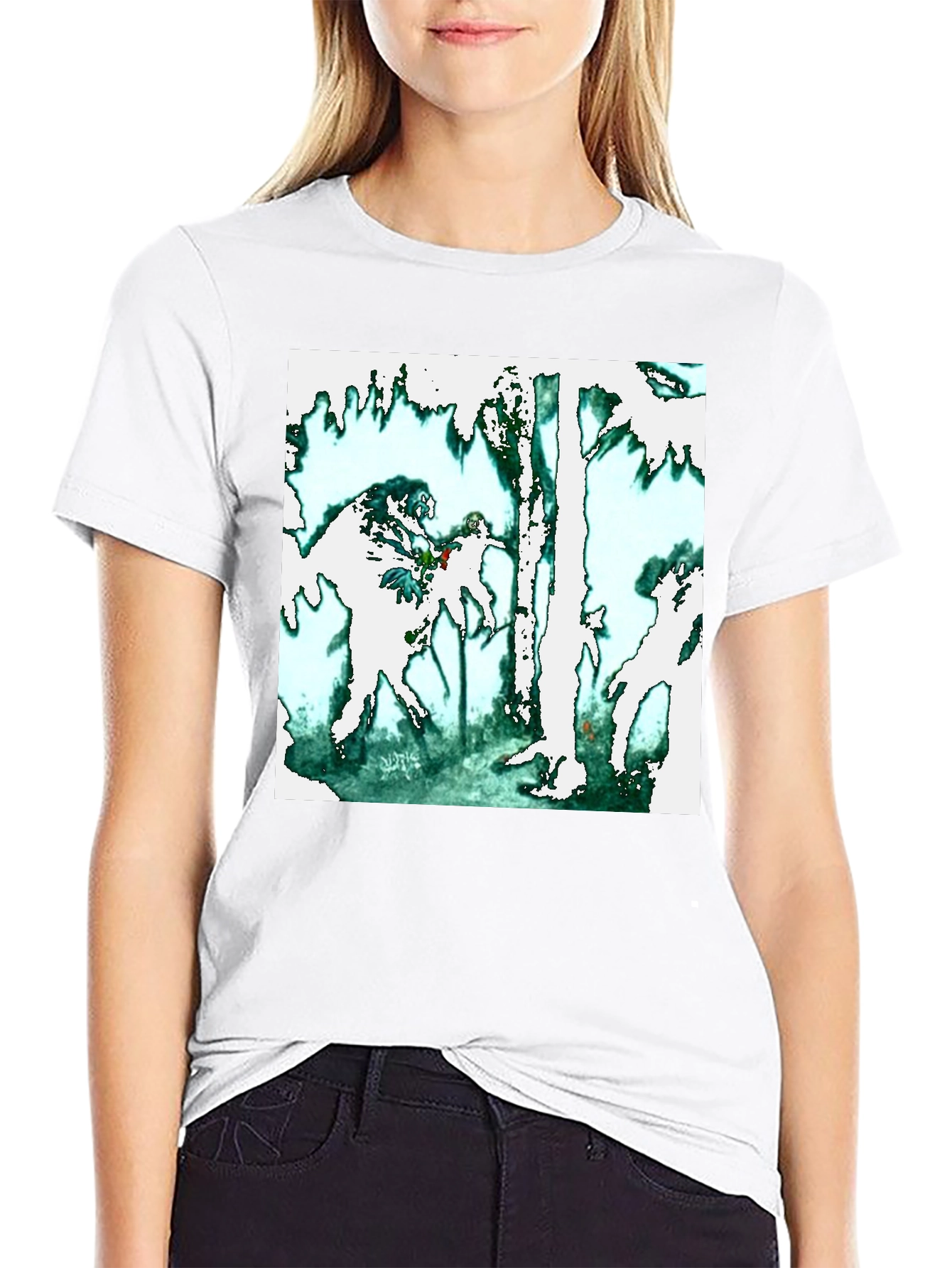 Abstract Forest Graphic Black T-Shirt