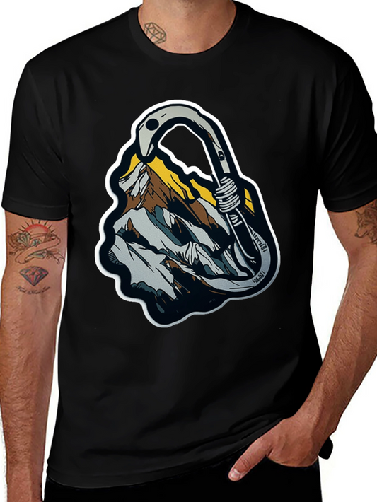 Mountain Climbing Carabiner Graphic Tee - Black