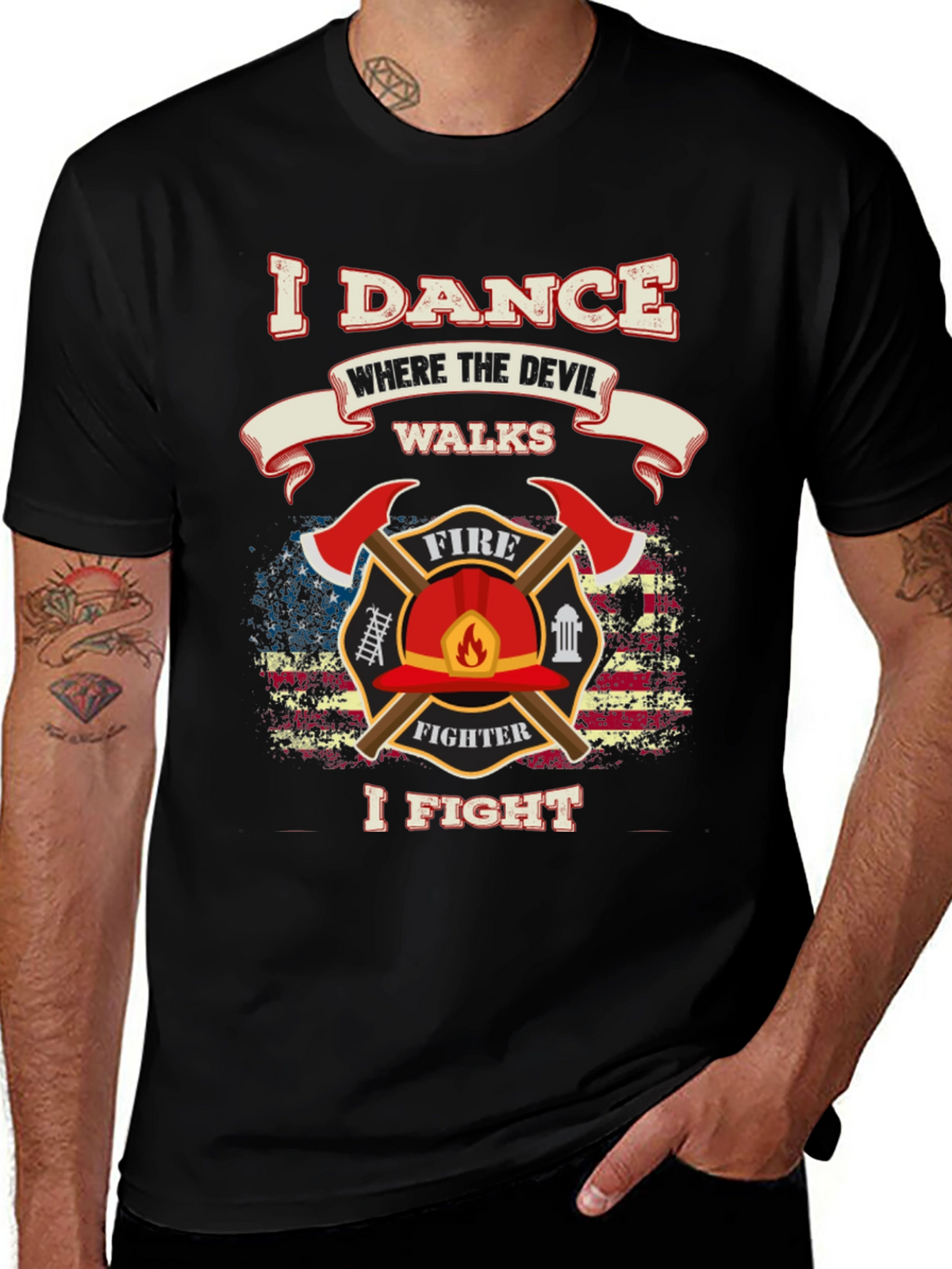 Firefighter Dance Fight Graphic Tee