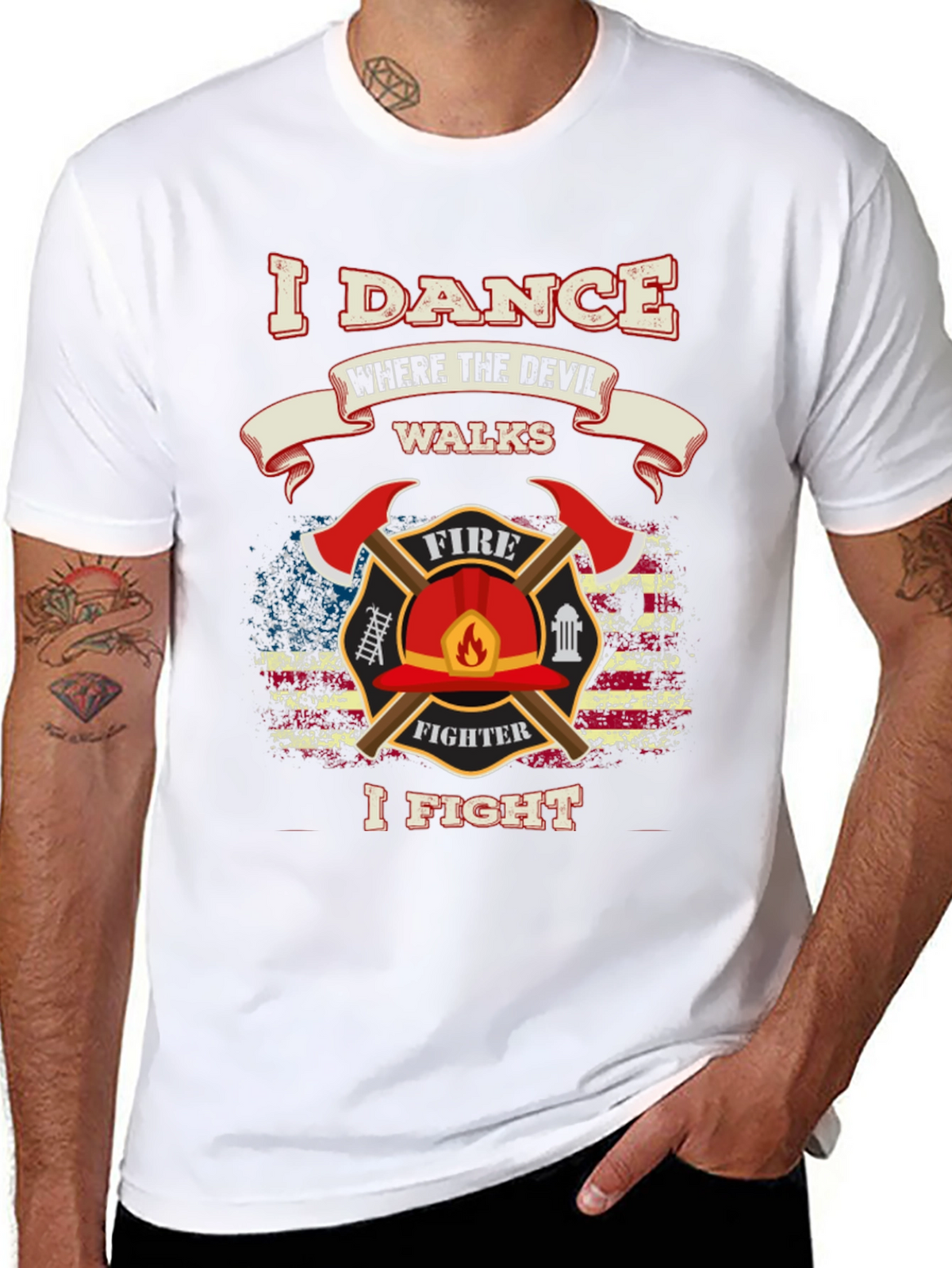 Firefighter Dance Fight Graphic Tee