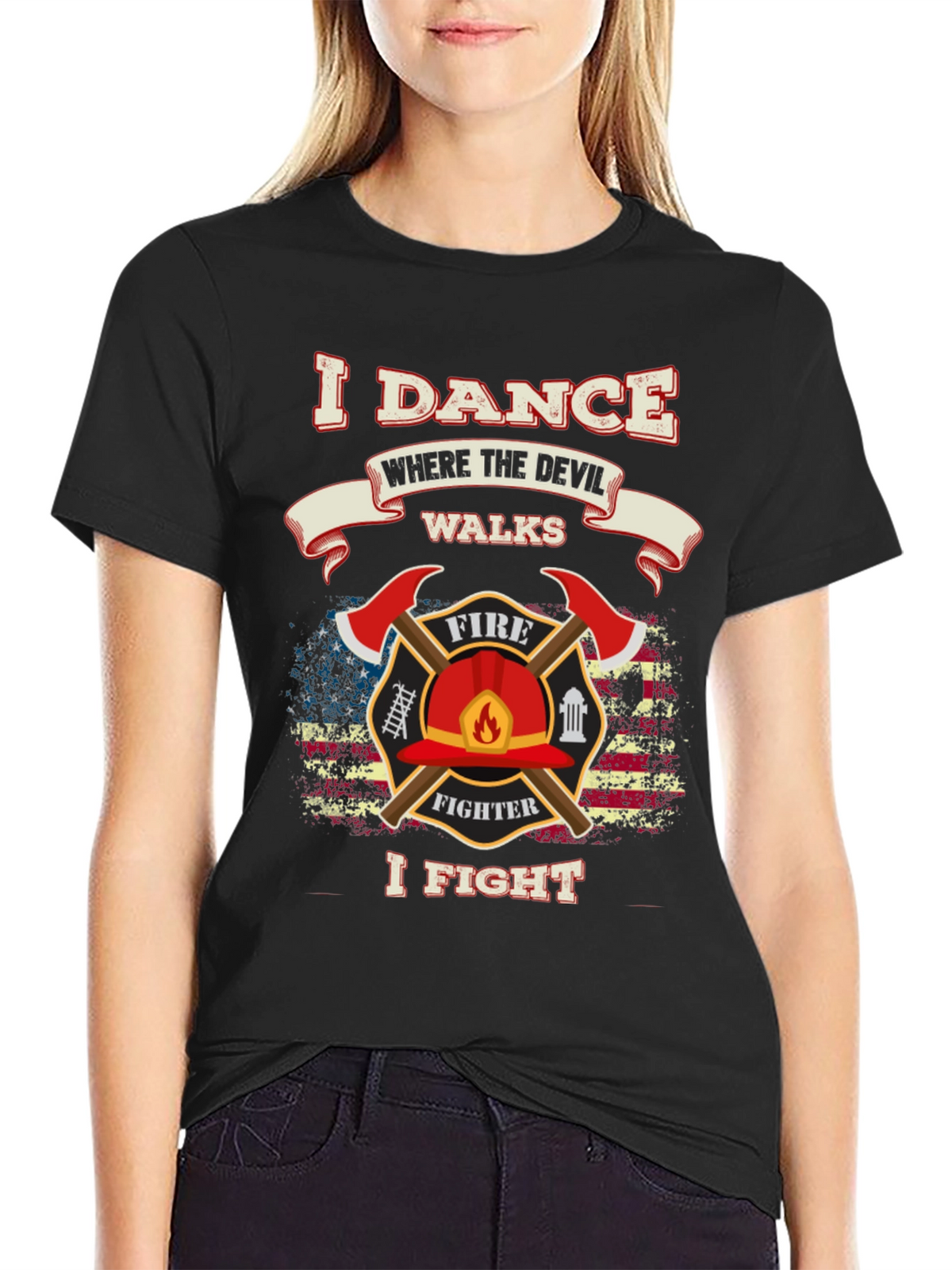 Firefighter Dance Fight Graphic Tee