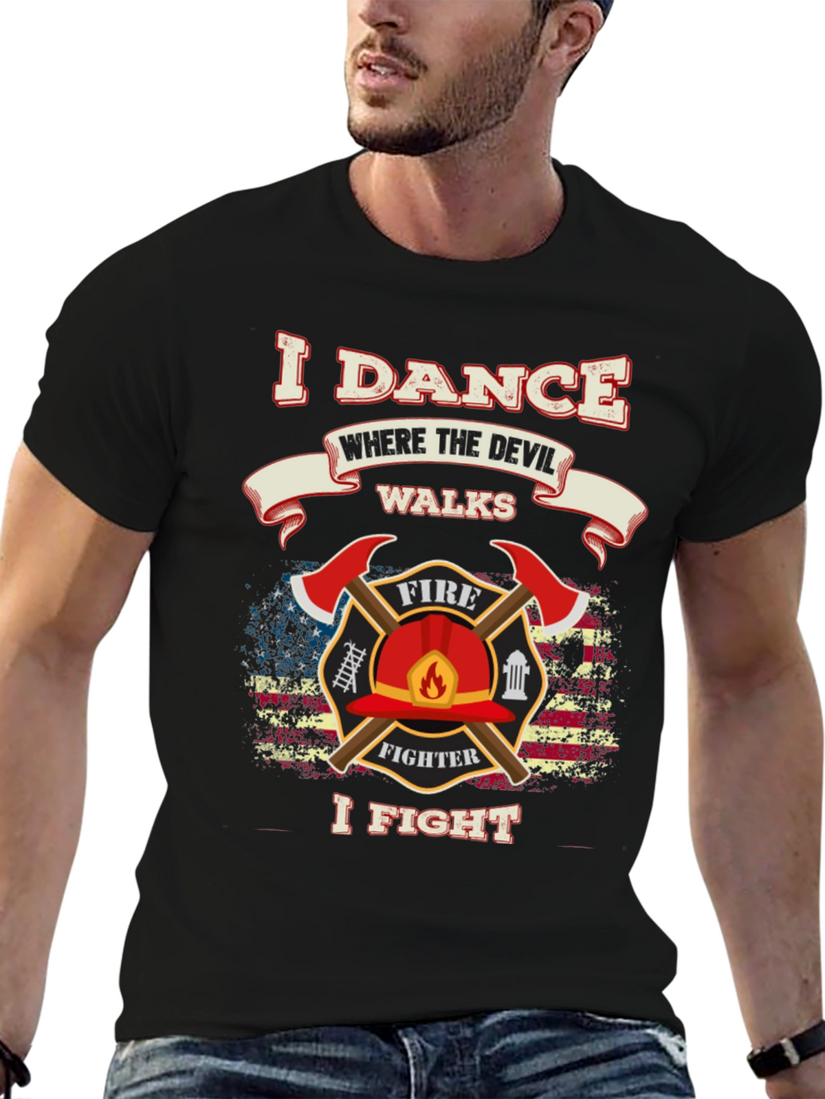 Firefighter Dance Fight Graphic Tee
