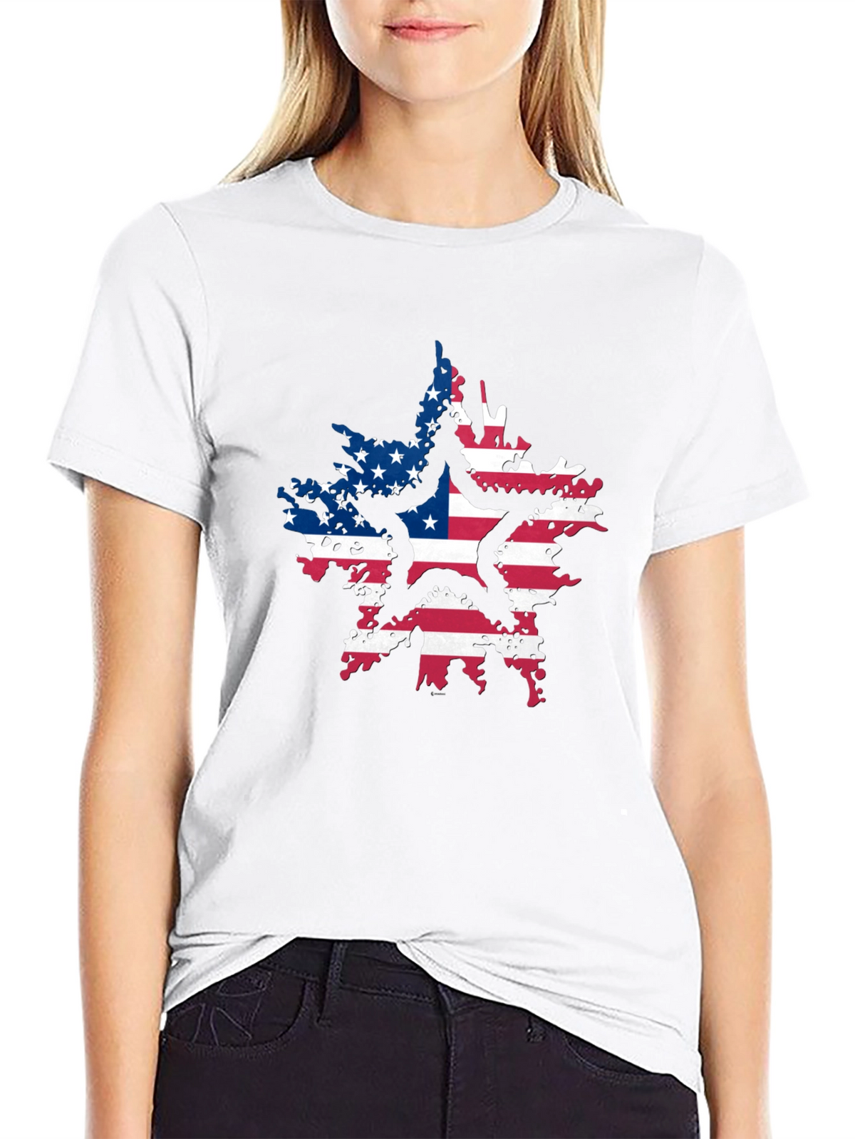 American Flag Star Black T-Shirt