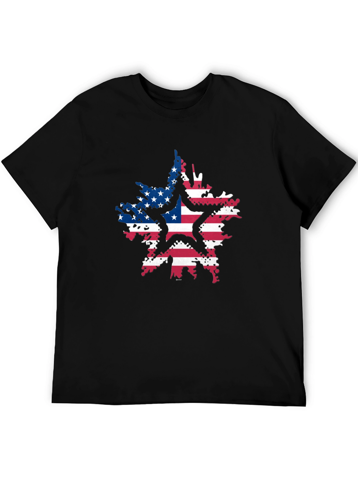 American Flag Star Black T-Shirt