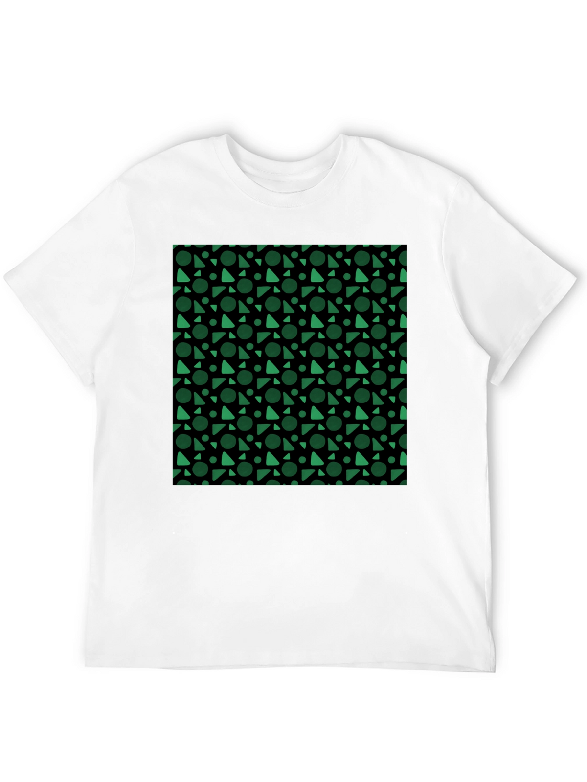 Modern Geometric Pattern Black T-Shirt