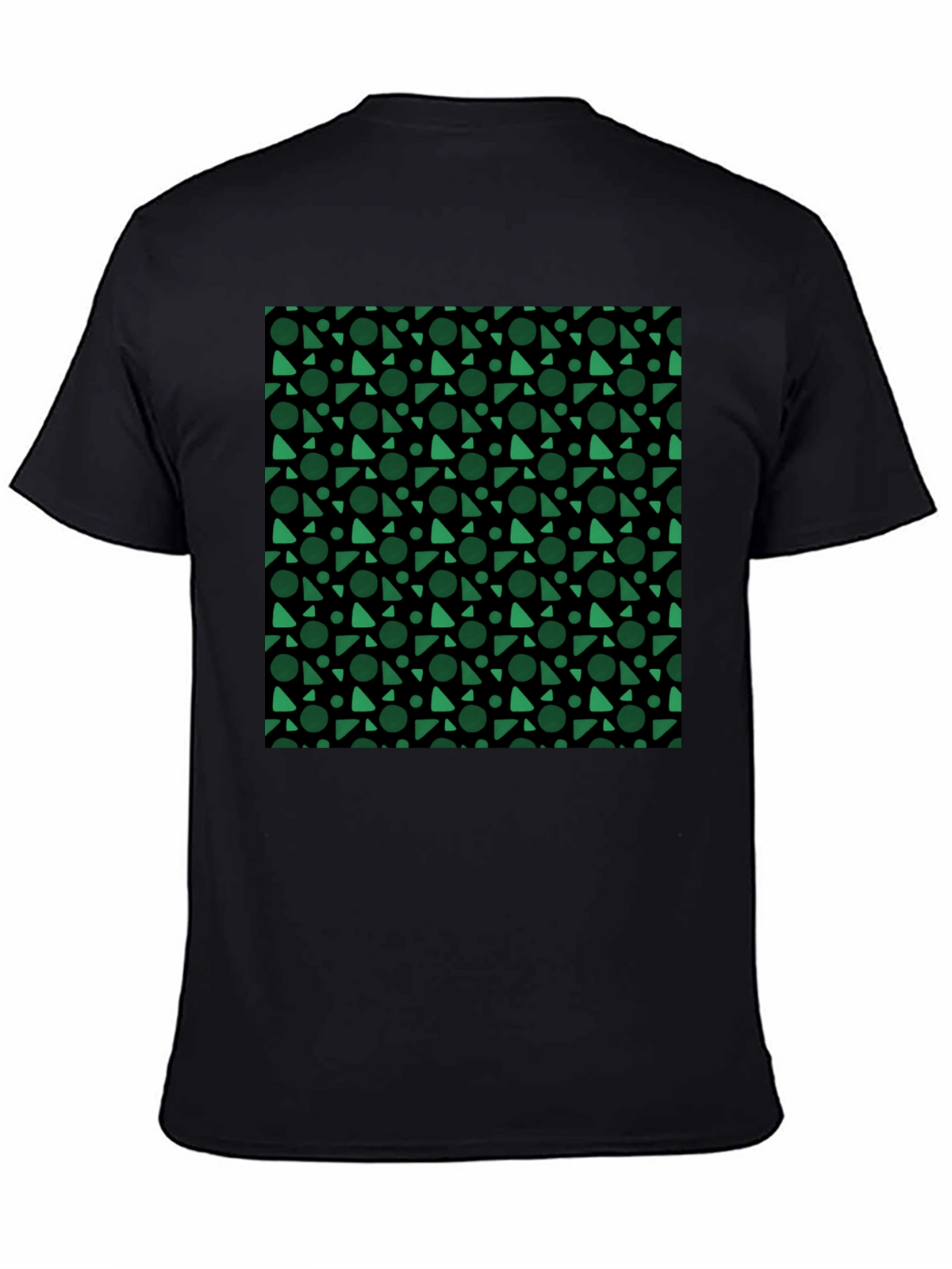 Modern Geometric Pattern Black T-Shirt