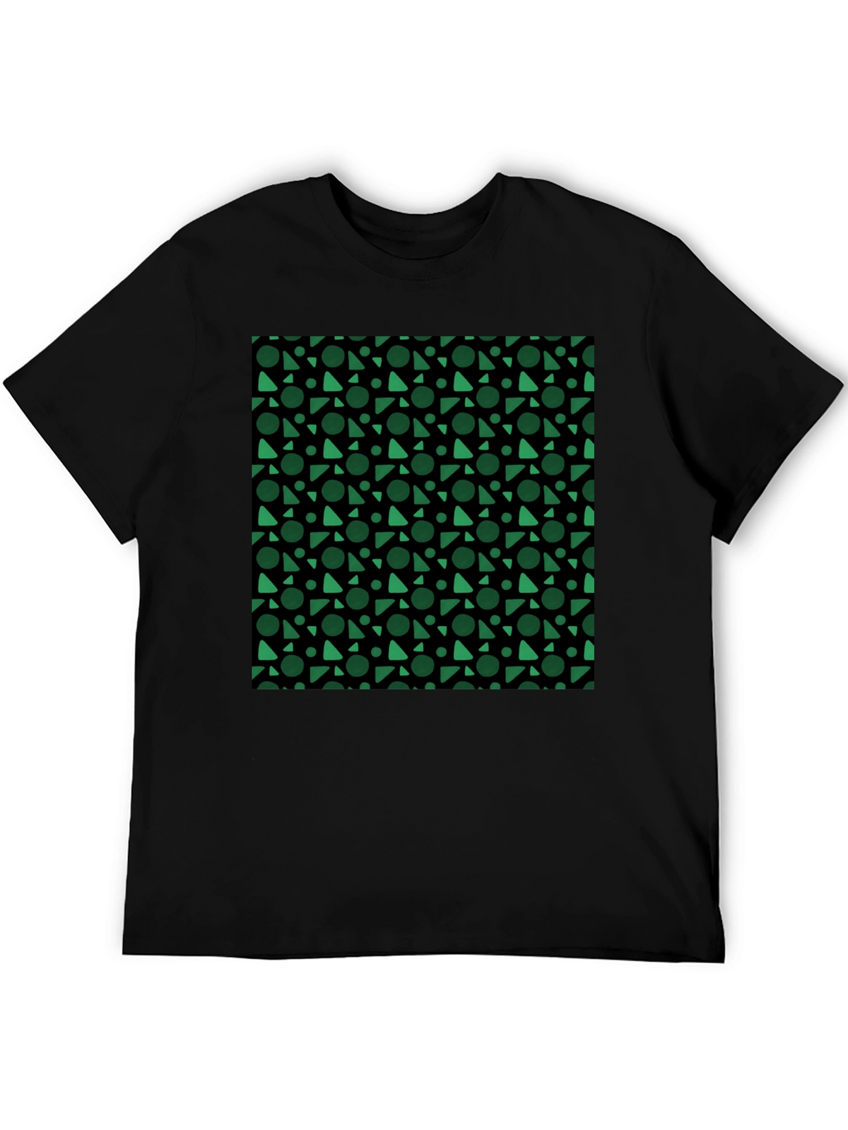 Modern Geometric Pattern Black T-Shirt