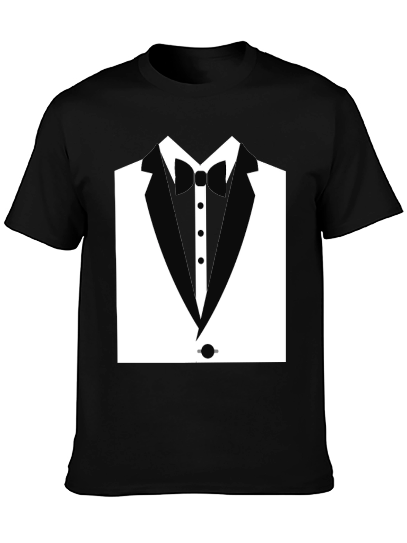 Tuxedo T-Shirt - Black Dressy Fun Casual Tee