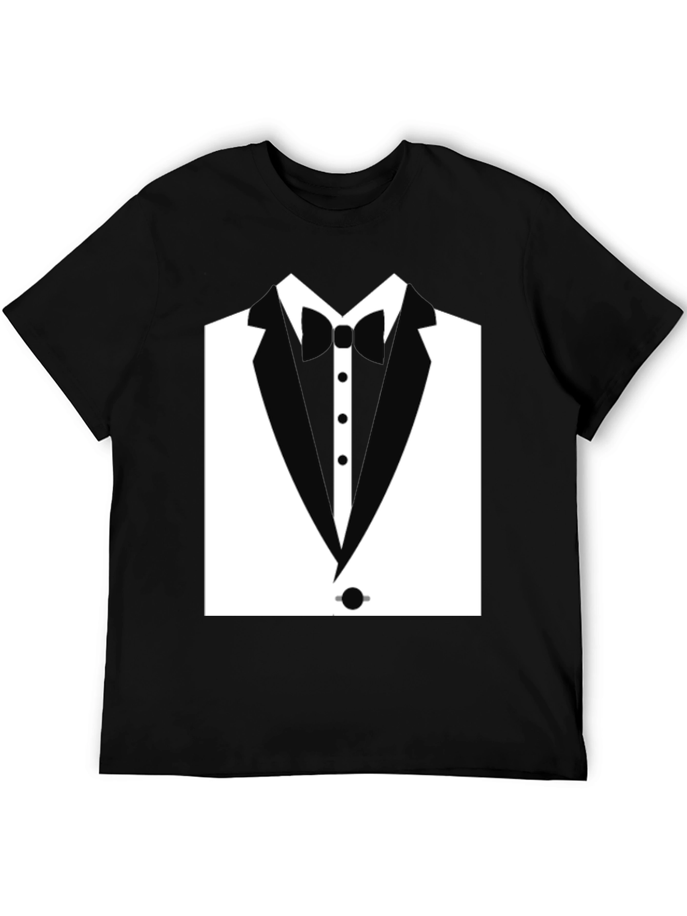 Tuxedo T-Shirt - Black Dressy Fun Casual Tee
