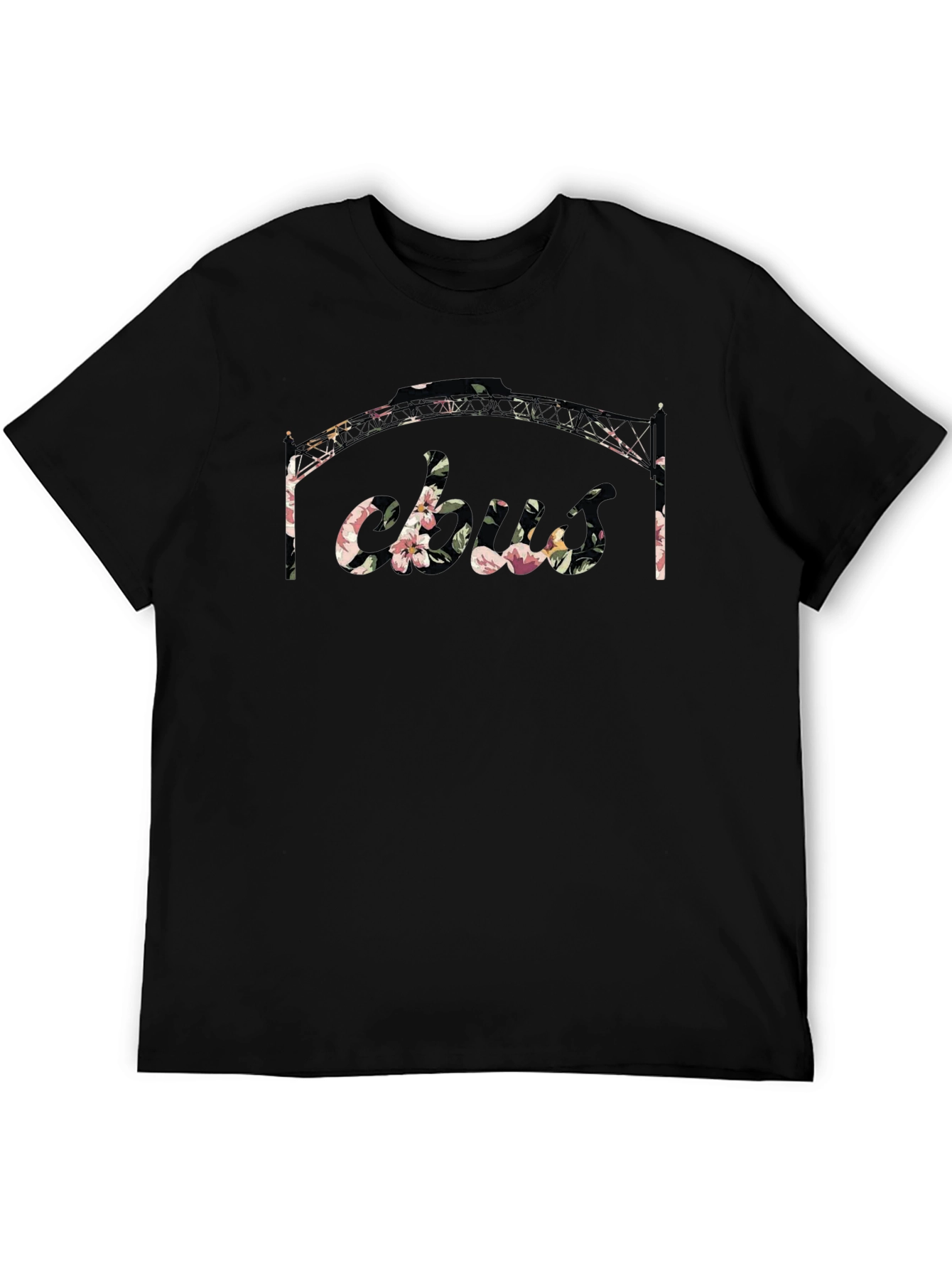 Floral Arch Black T-Shirt