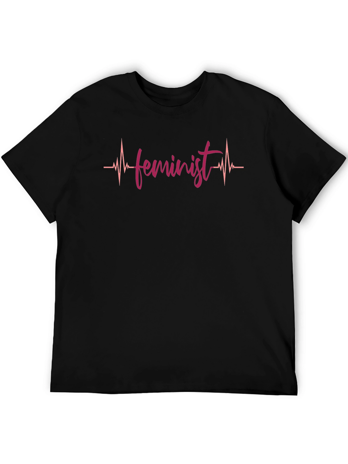 Feminist Heartbeat Graphic Tee - Black Unisex T-Shirt