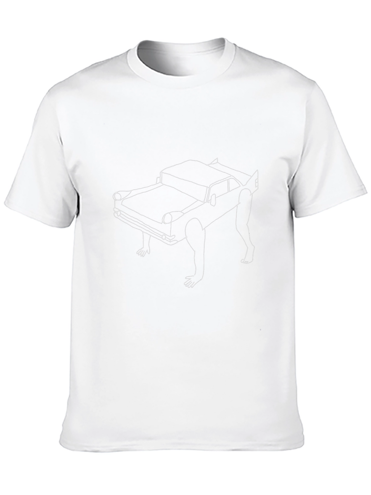 Walking Car Graphic Tee - Quirky Black T-Shirt