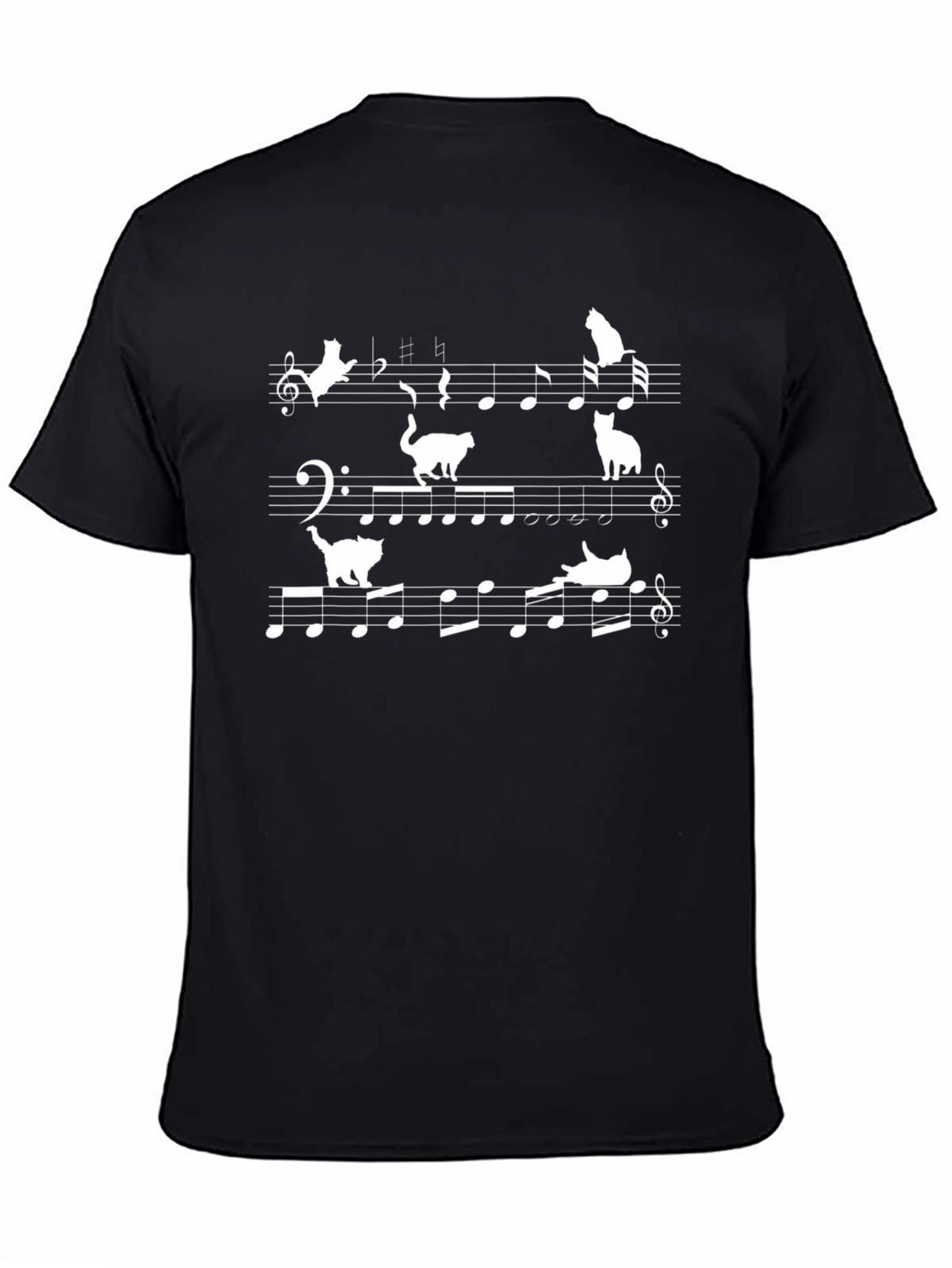 Musical Cats T-Shirt - Black Cotton Tee