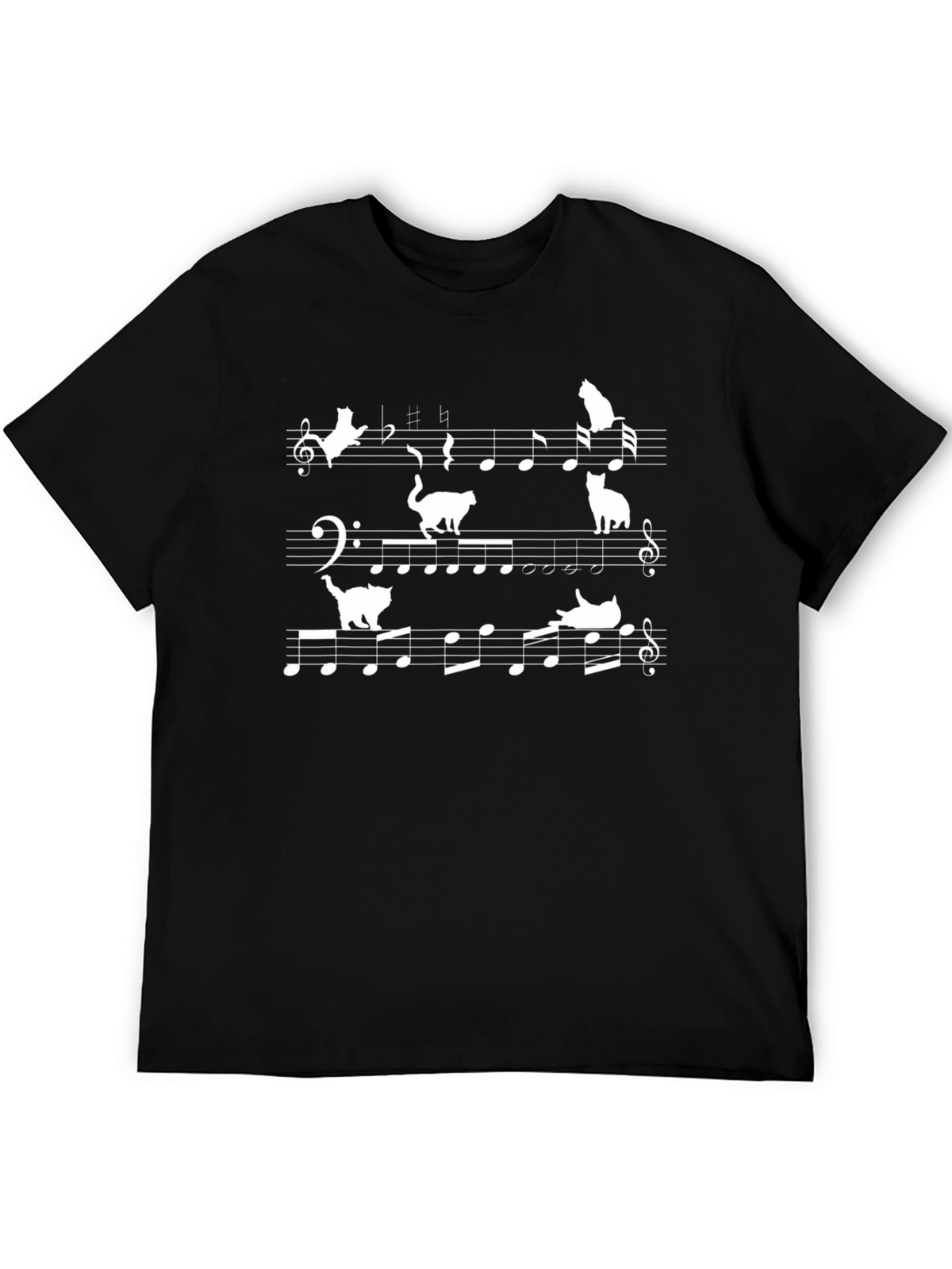 Musical Cats T-Shirt - Black Cotton Tee