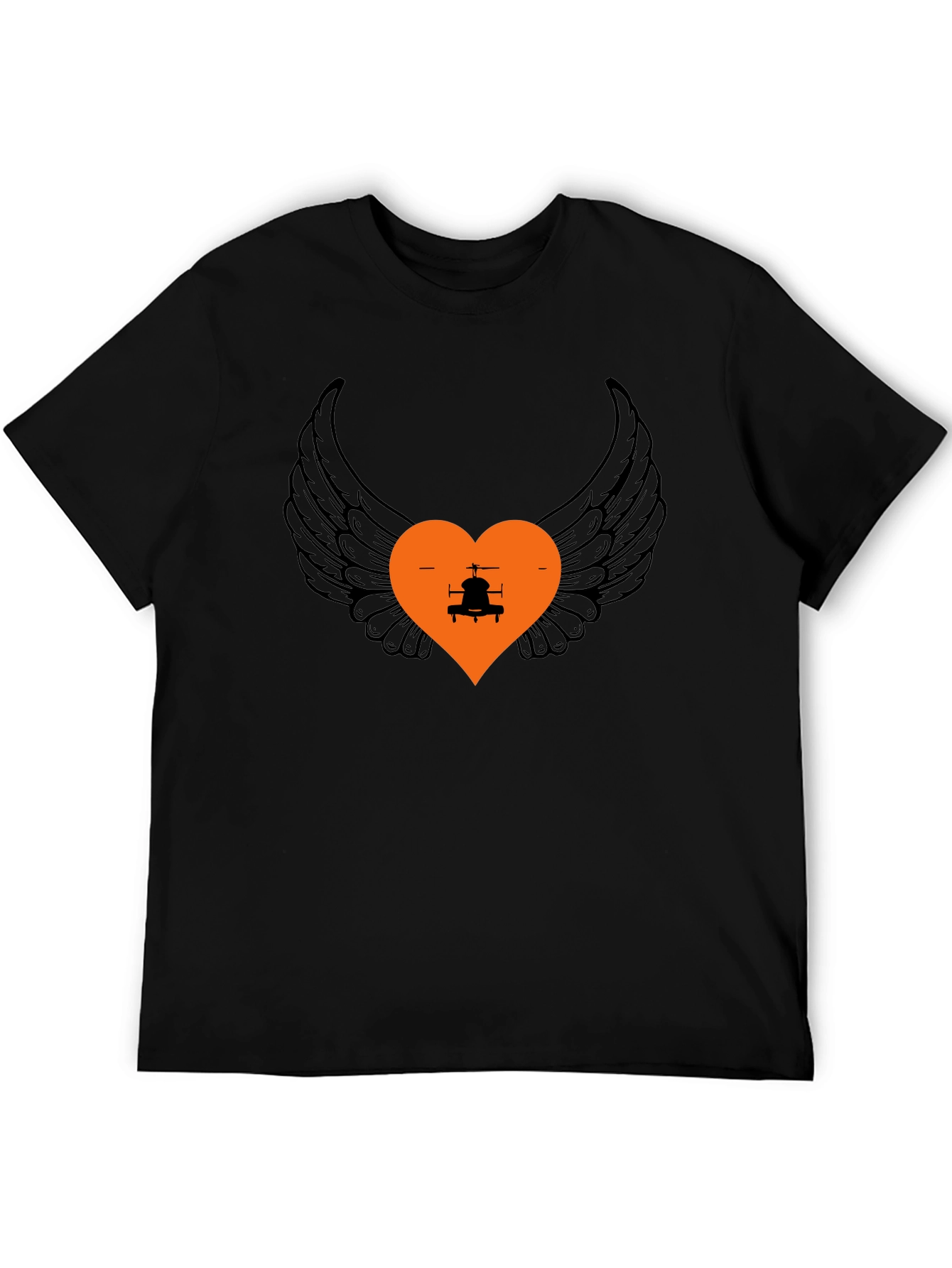 Wings and Heart Helicopter Graphic Tee
