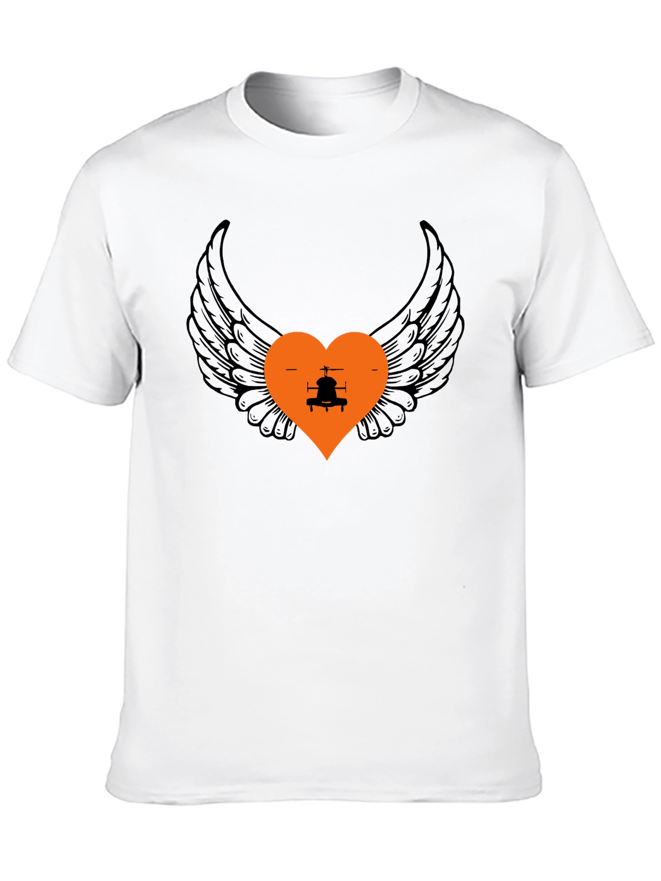 Wings and Heart Helicopter Graphic Tee