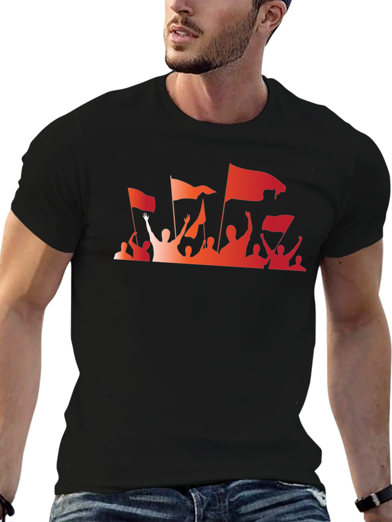 Protest Rally Graphic Black T-Shirt