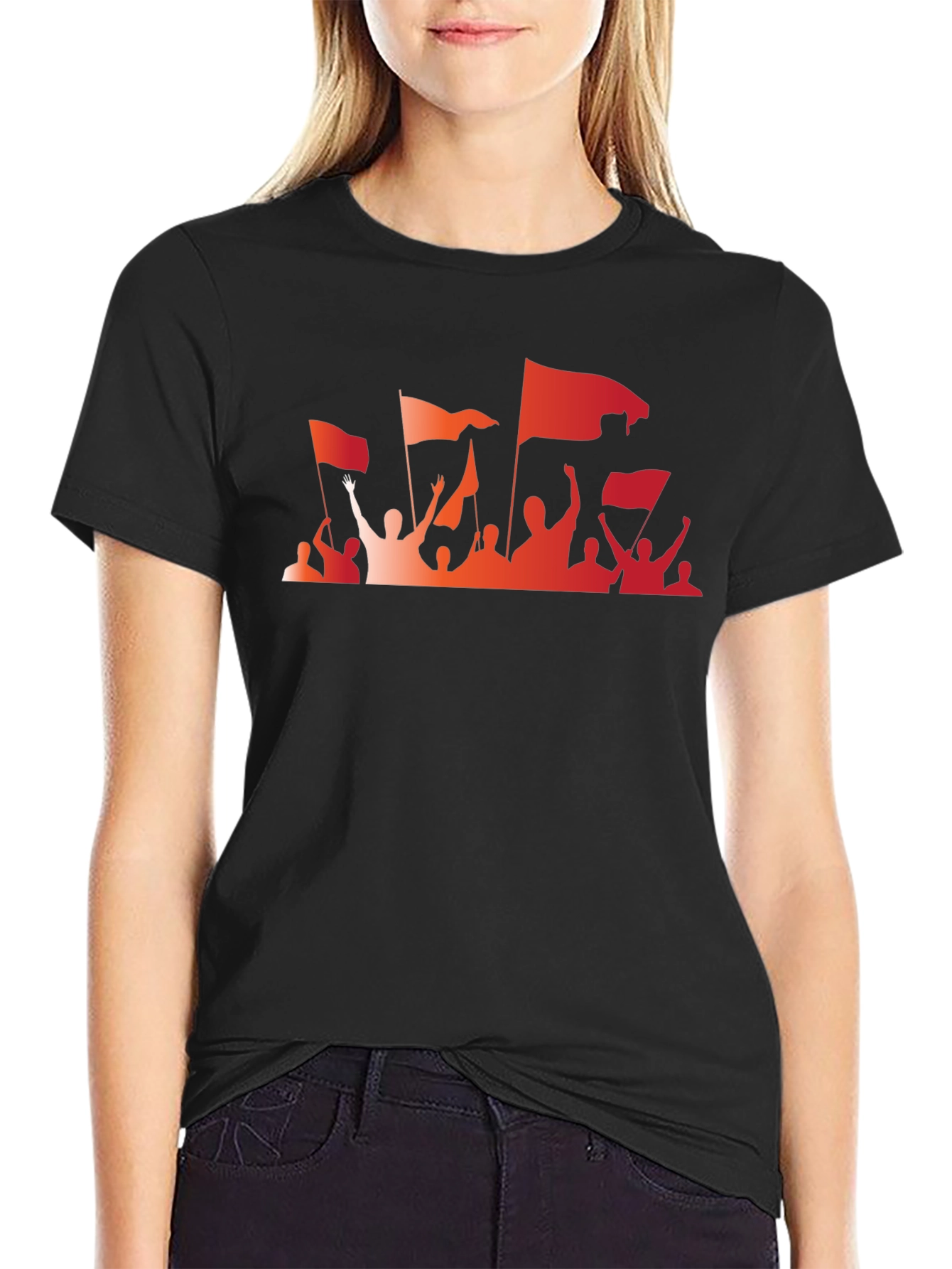 Protest Rally Graphic Black T-Shirt