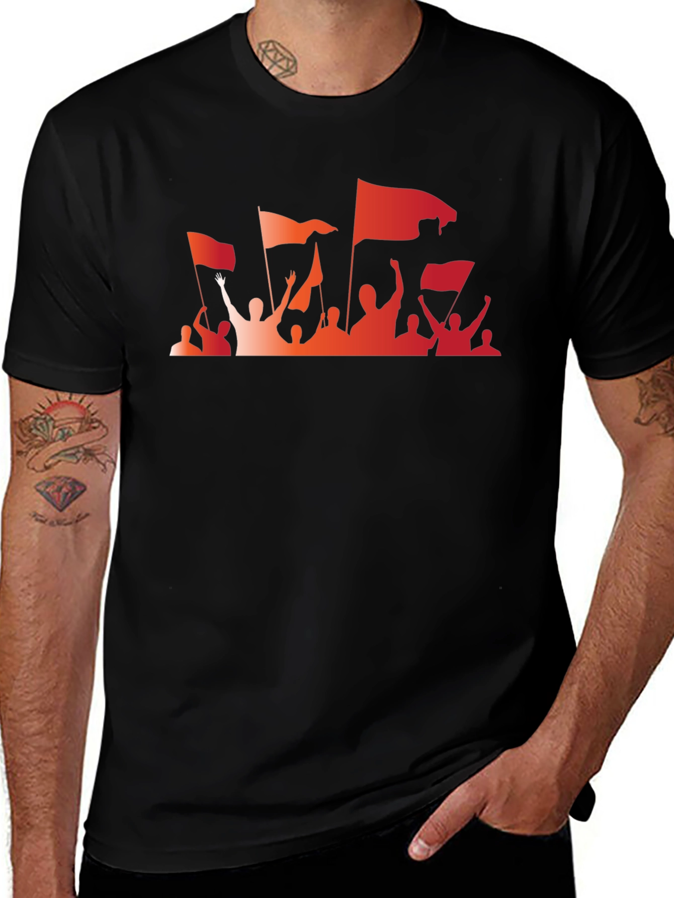 Protest Rally Graphic Black T-Shirt
