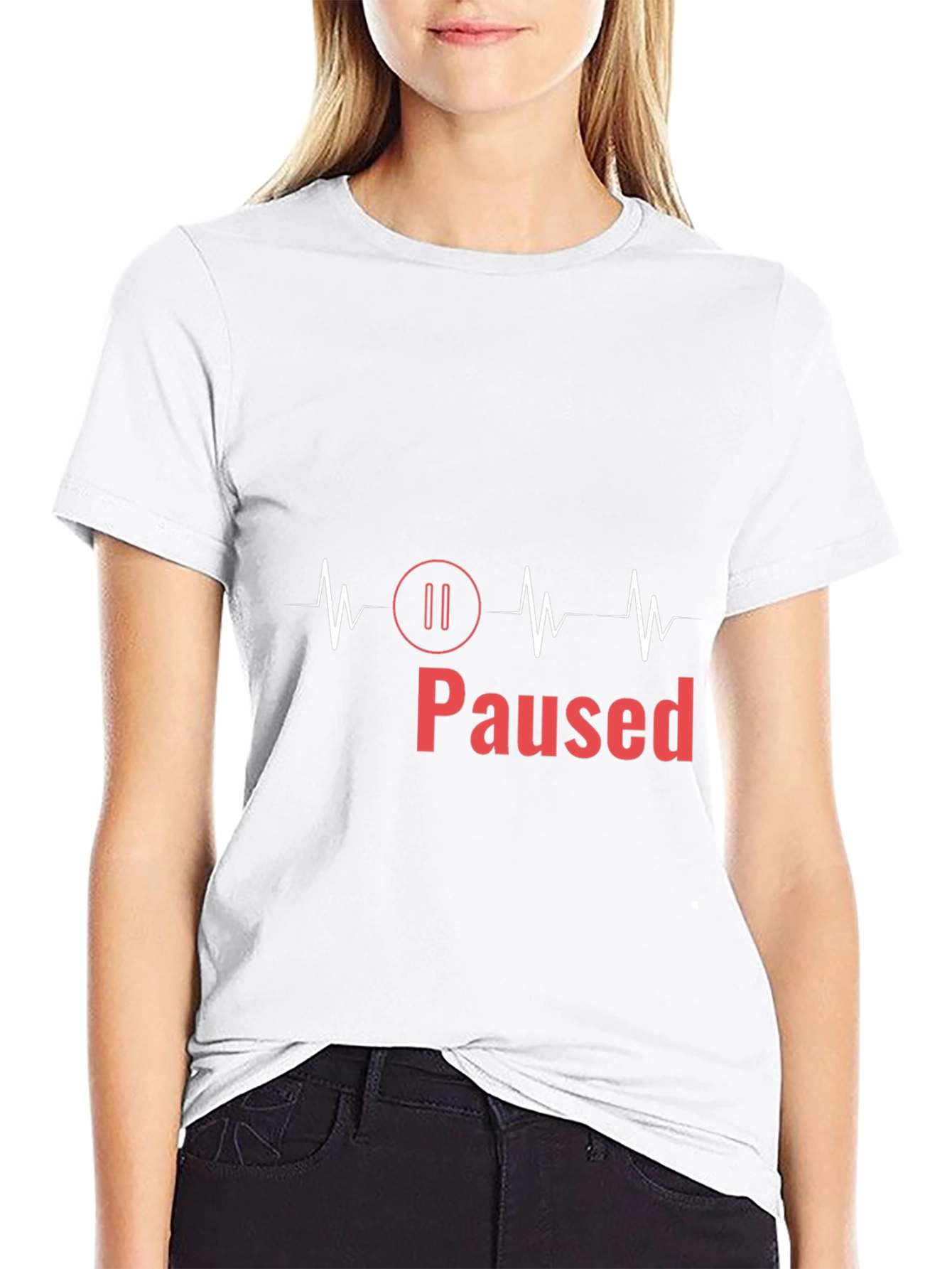Paused ECG T-Shirt - Mens Black Graphic Tee