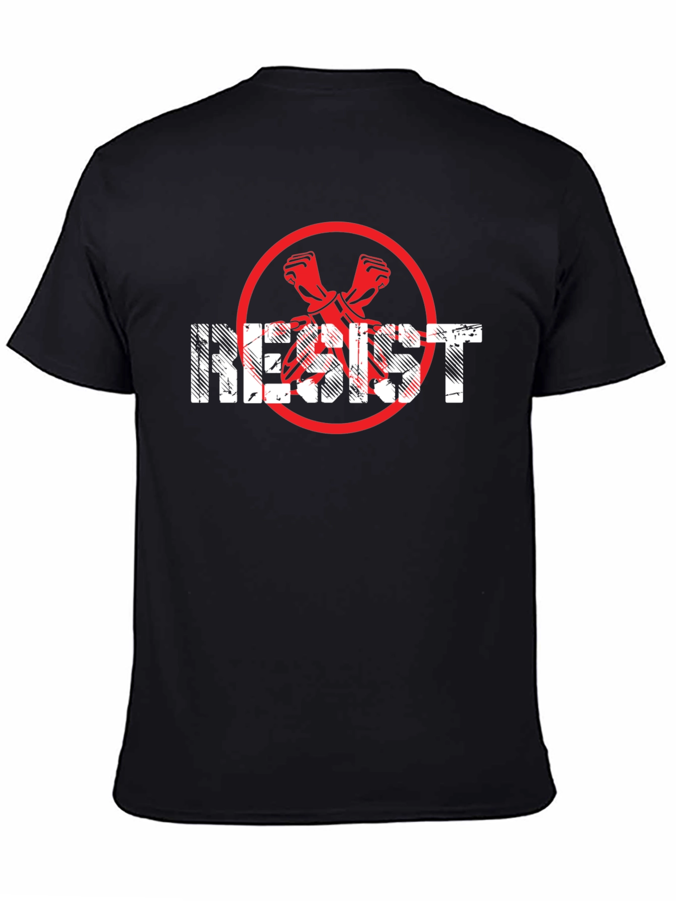 Resist Graphic Tee - Black Crew Neck Cotton T-Shirt