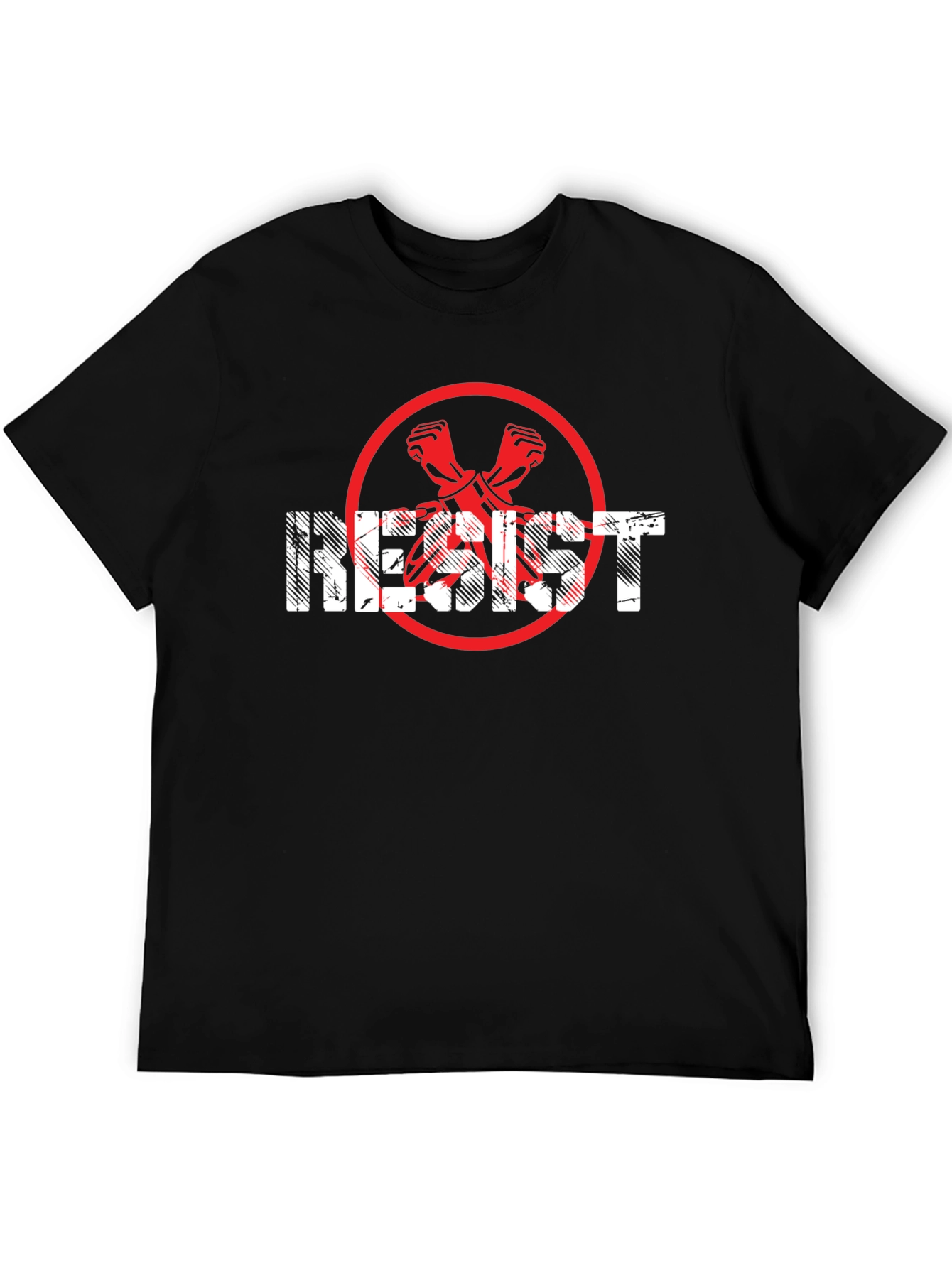 Resist Graphic Tee - Black Crew Neck Cotton T-Shirt