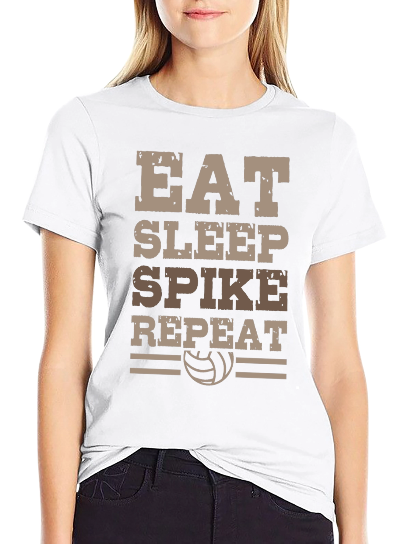 Eat Sleep Spike Repeat Volleyball T-Shirt