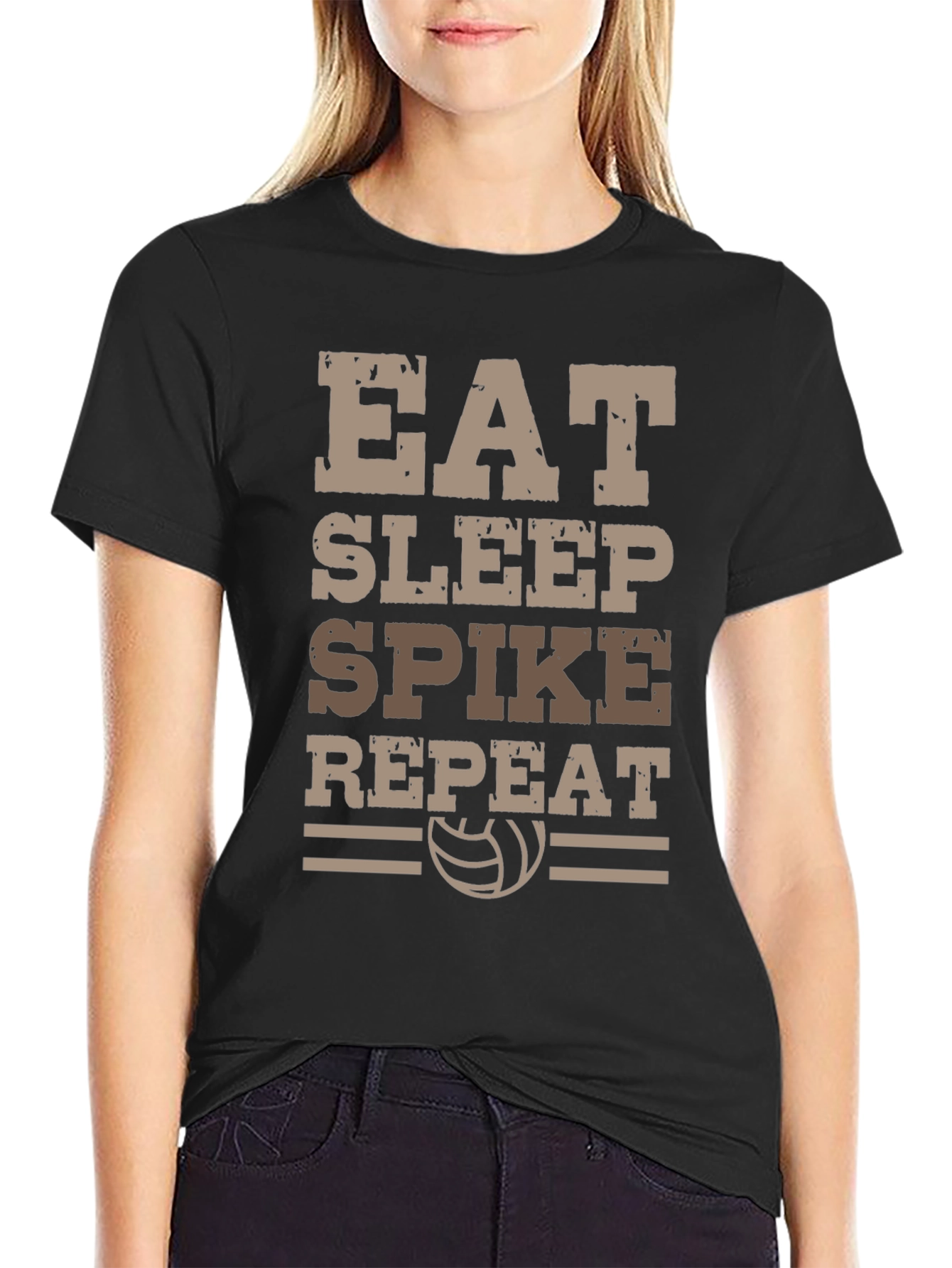 Eat Sleep Spike Repeat Volleyball T-Shirt