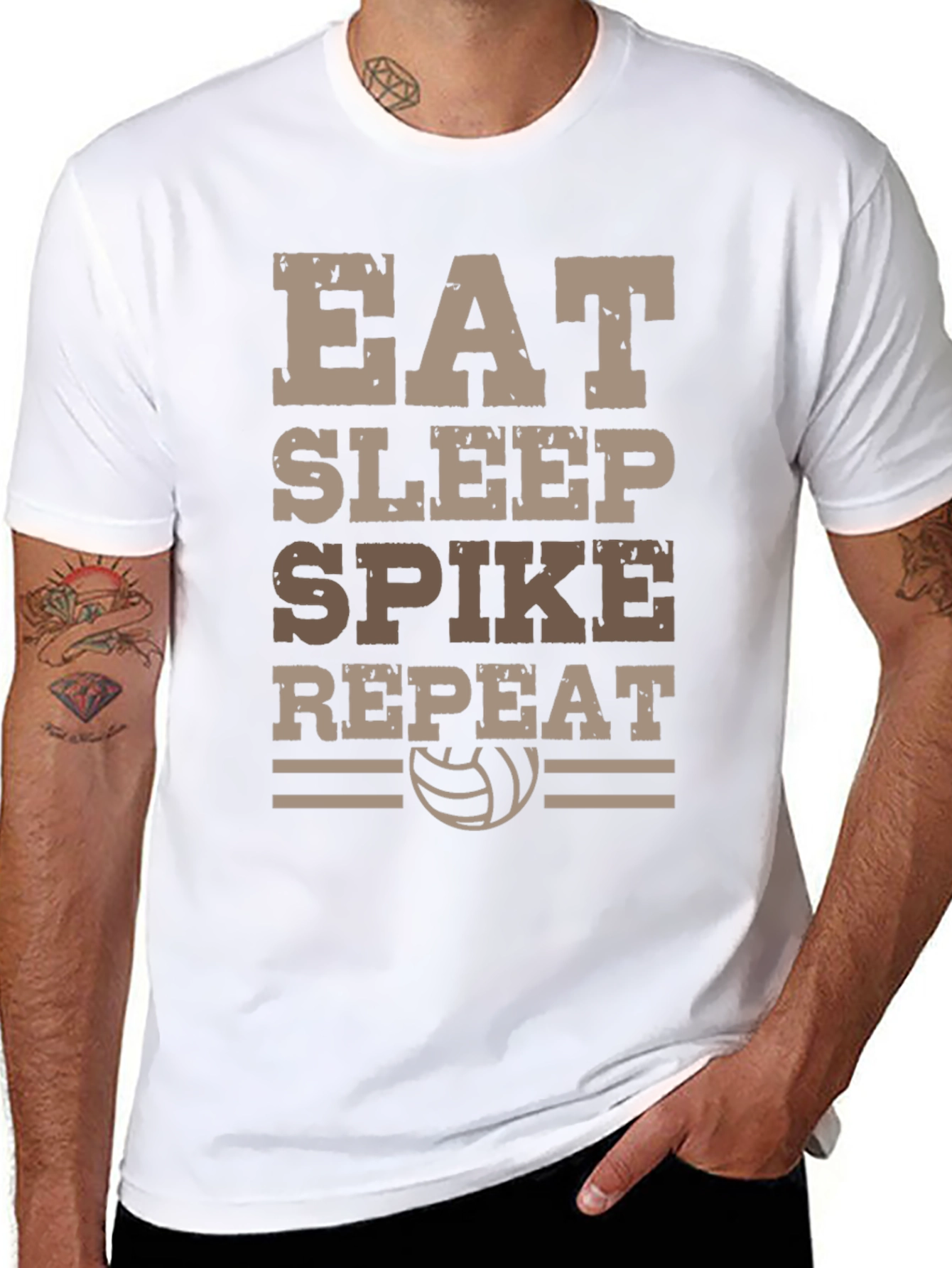 Eat Sleep Spike Repeat Volleyball T-Shirt