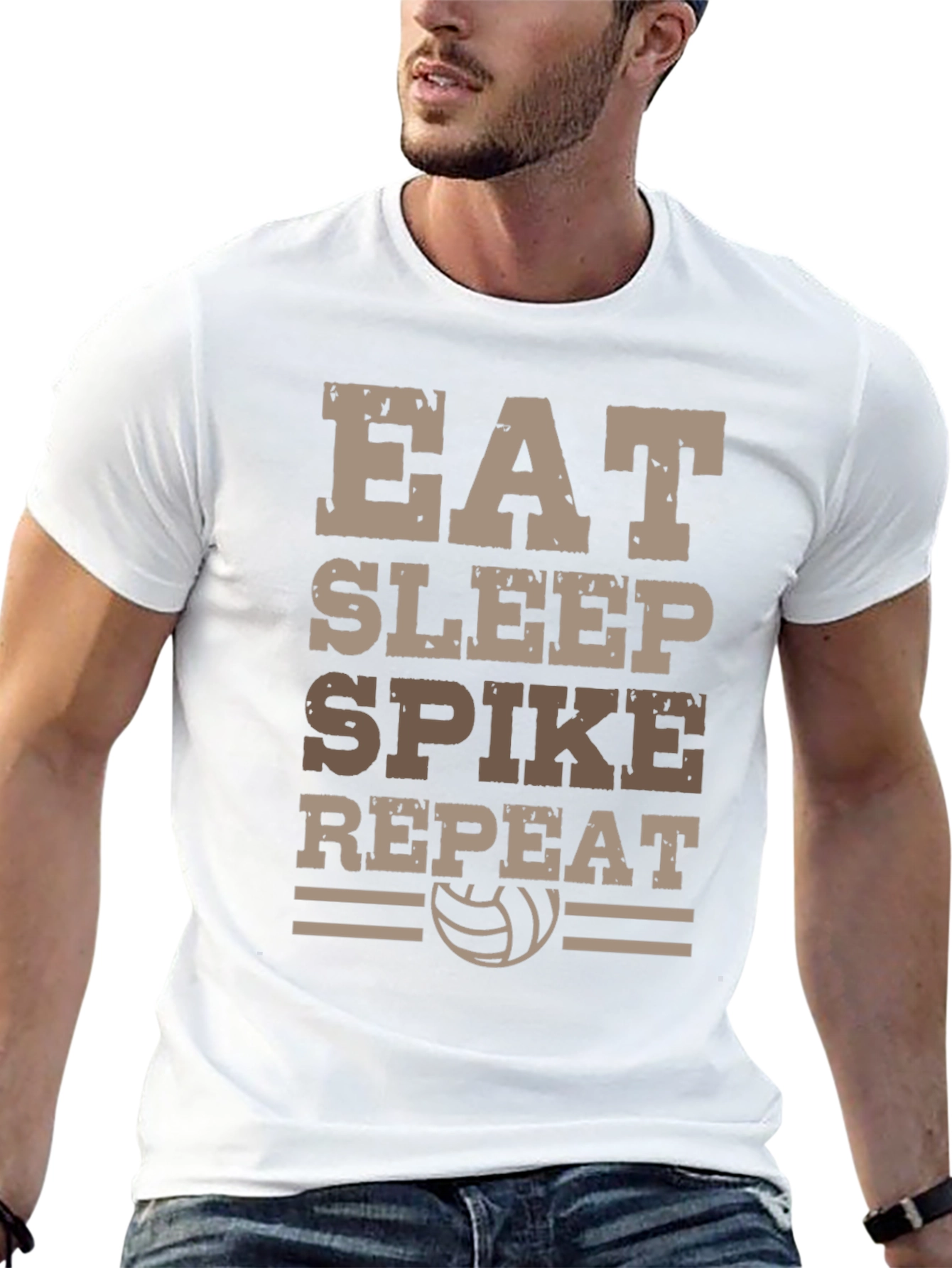 Eat Sleep Spike Repeat Volleyball T-Shirt