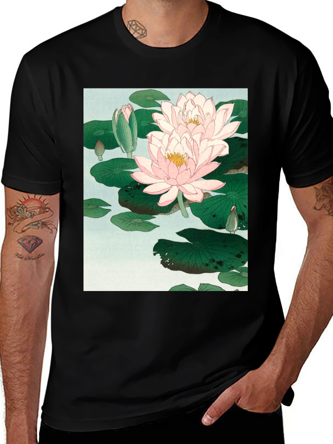 Lotus Blossom Graphic Tee - Artistic Comfort
