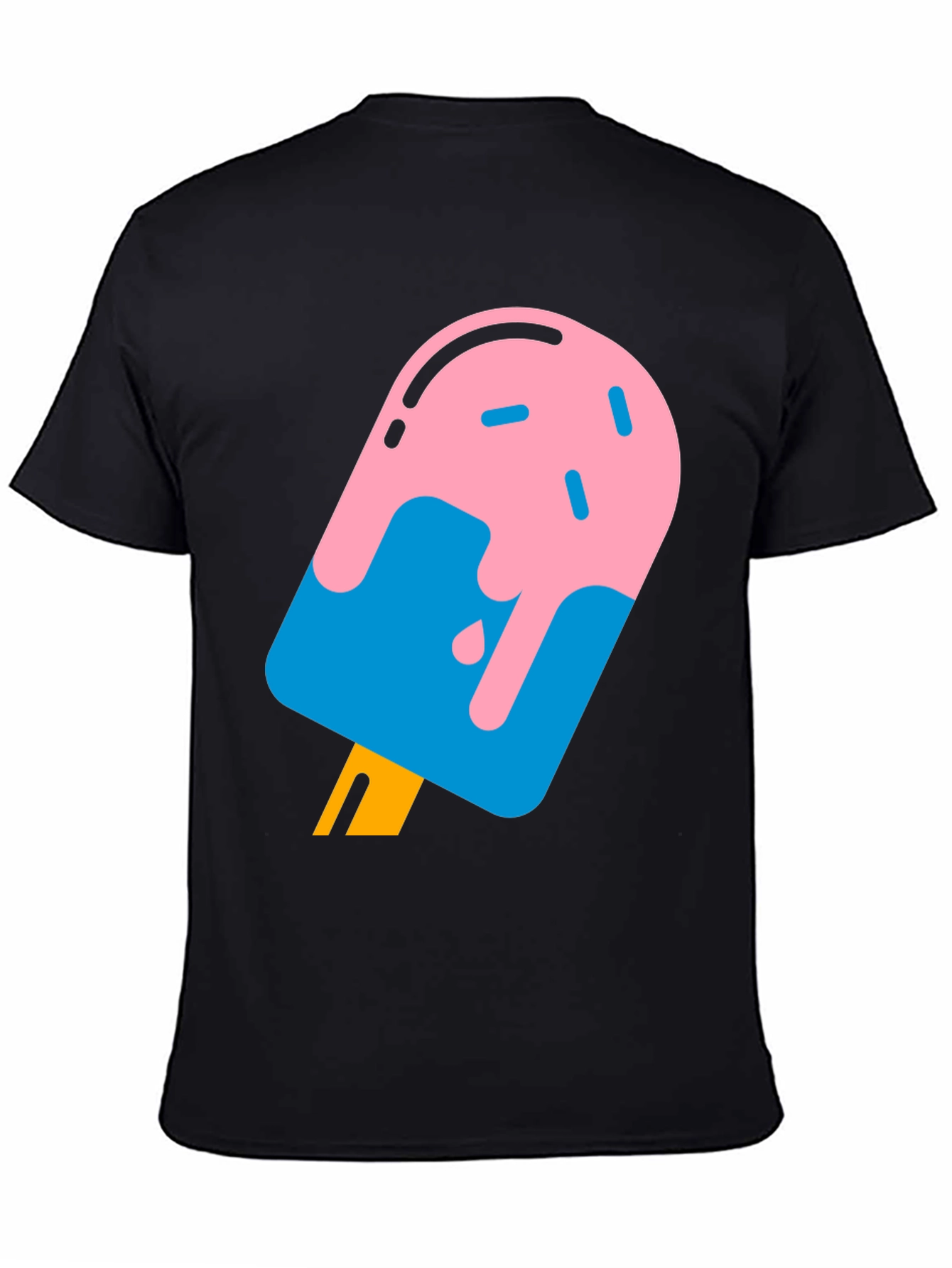 Cool Popsicle Graphic Tee - Black Cotton T-Shirt